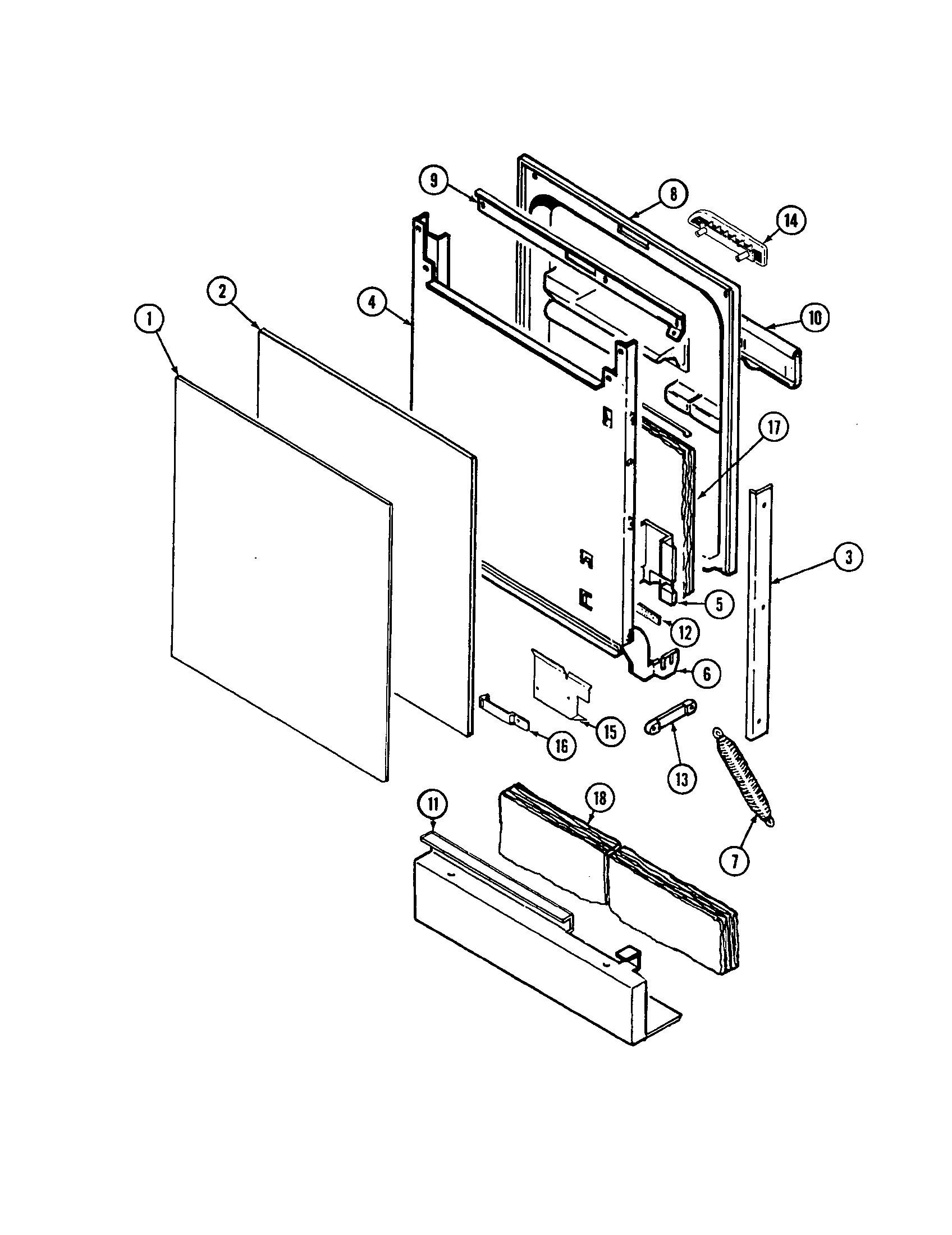 Maytag PDB1420AWX door diagram