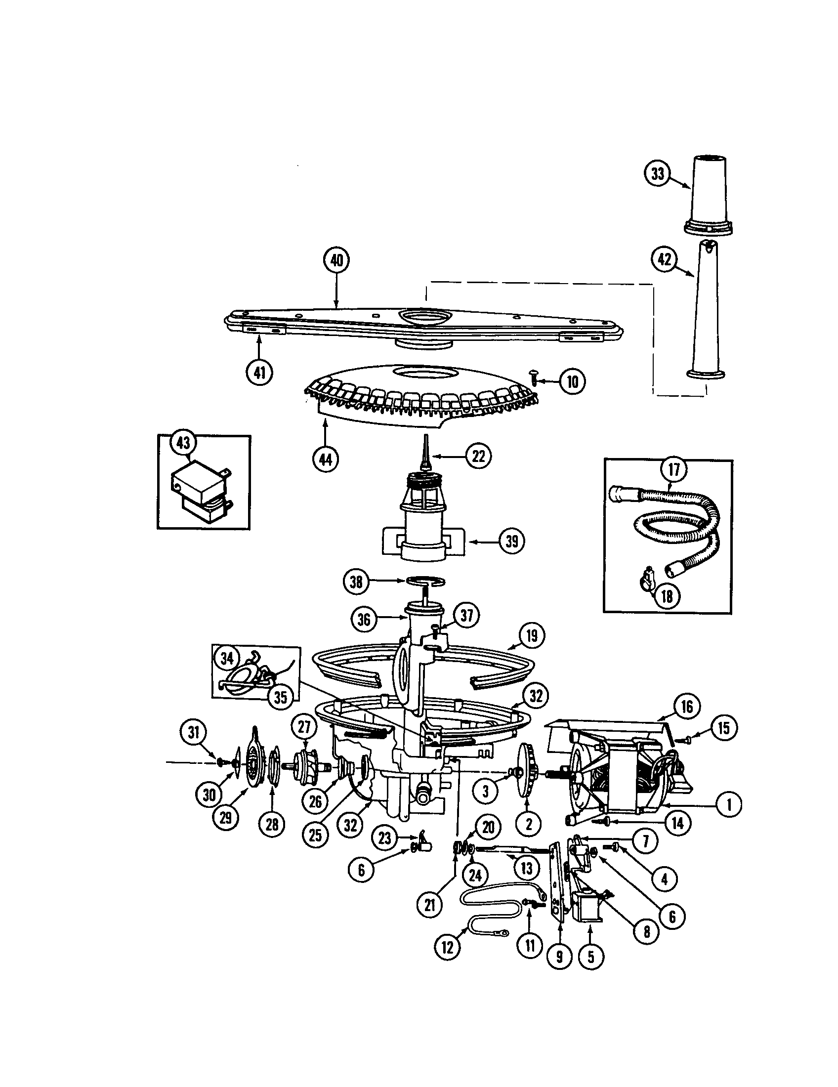 Maytag PDB1420AWX pump and motor diagram