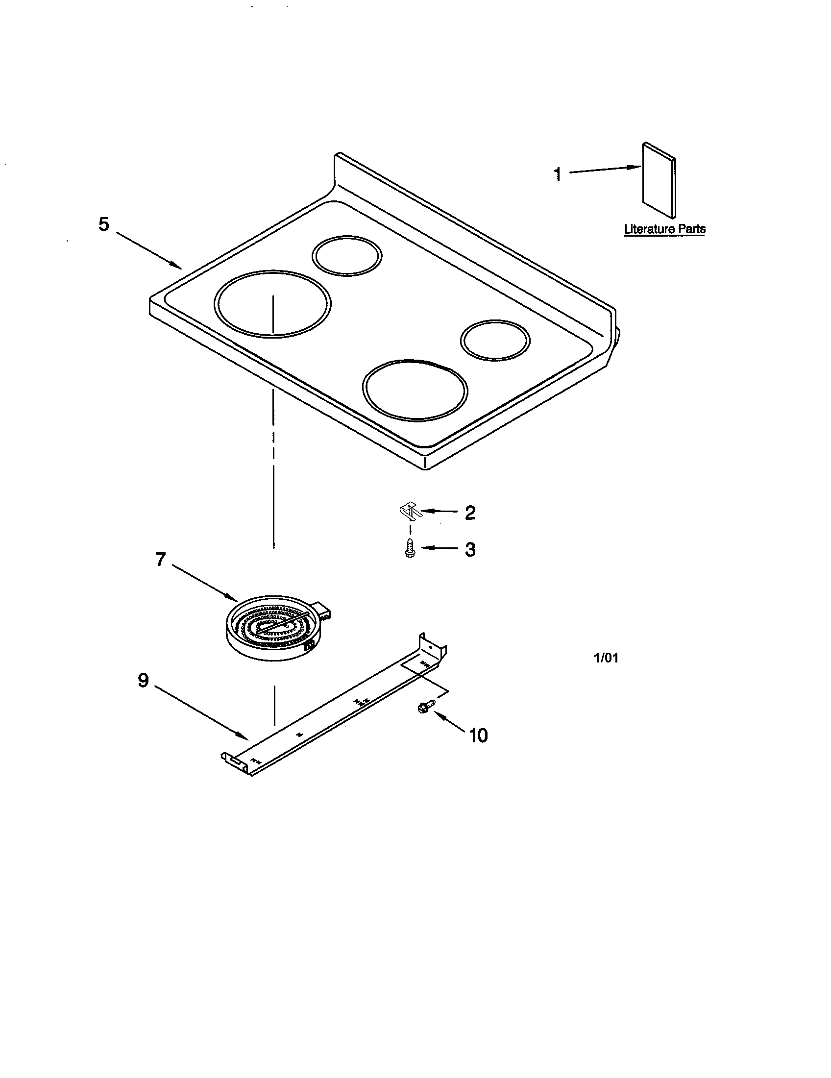 Kenmore 66595012100 cooktop diagram