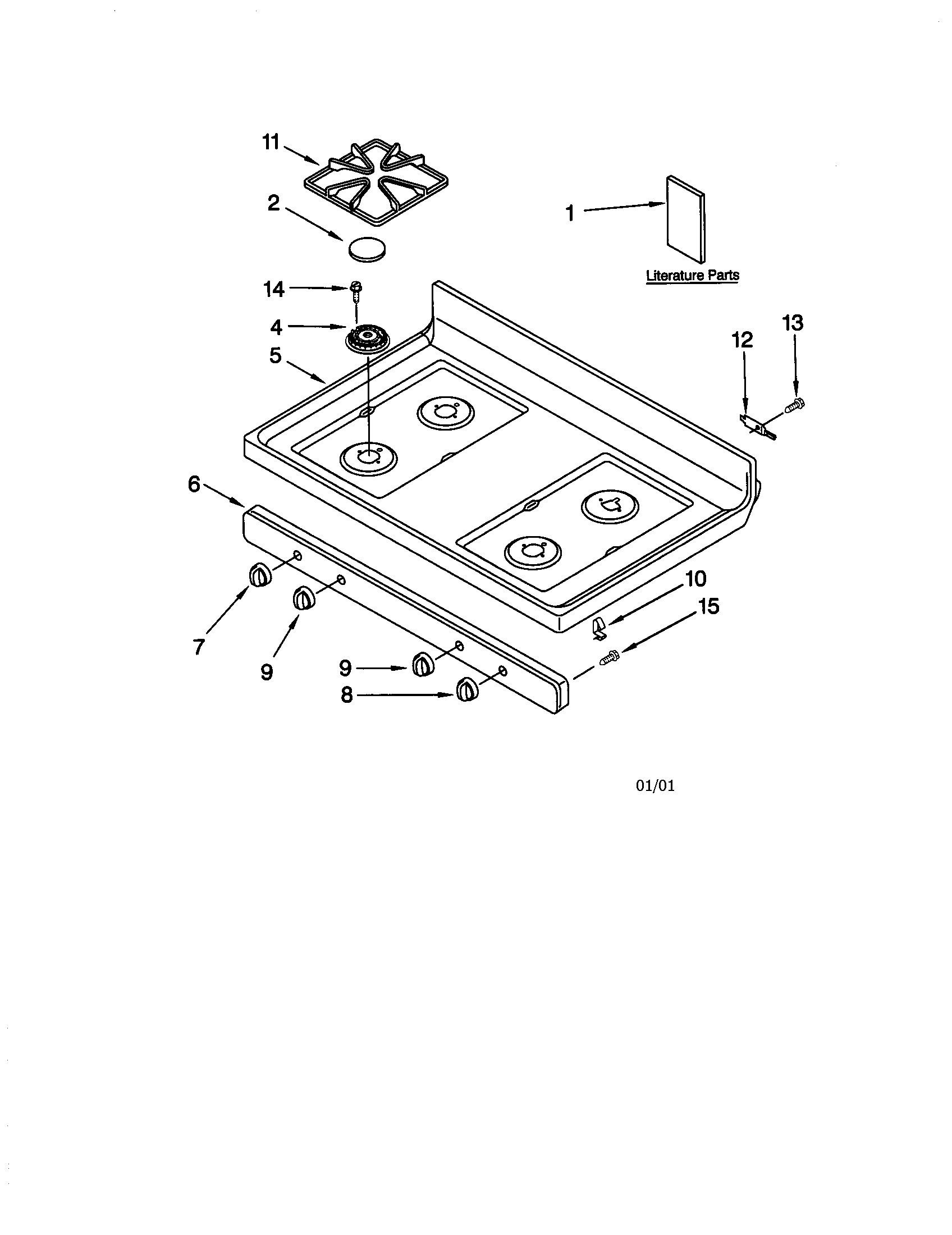 Kenmore 66572014100 cooktop diagram