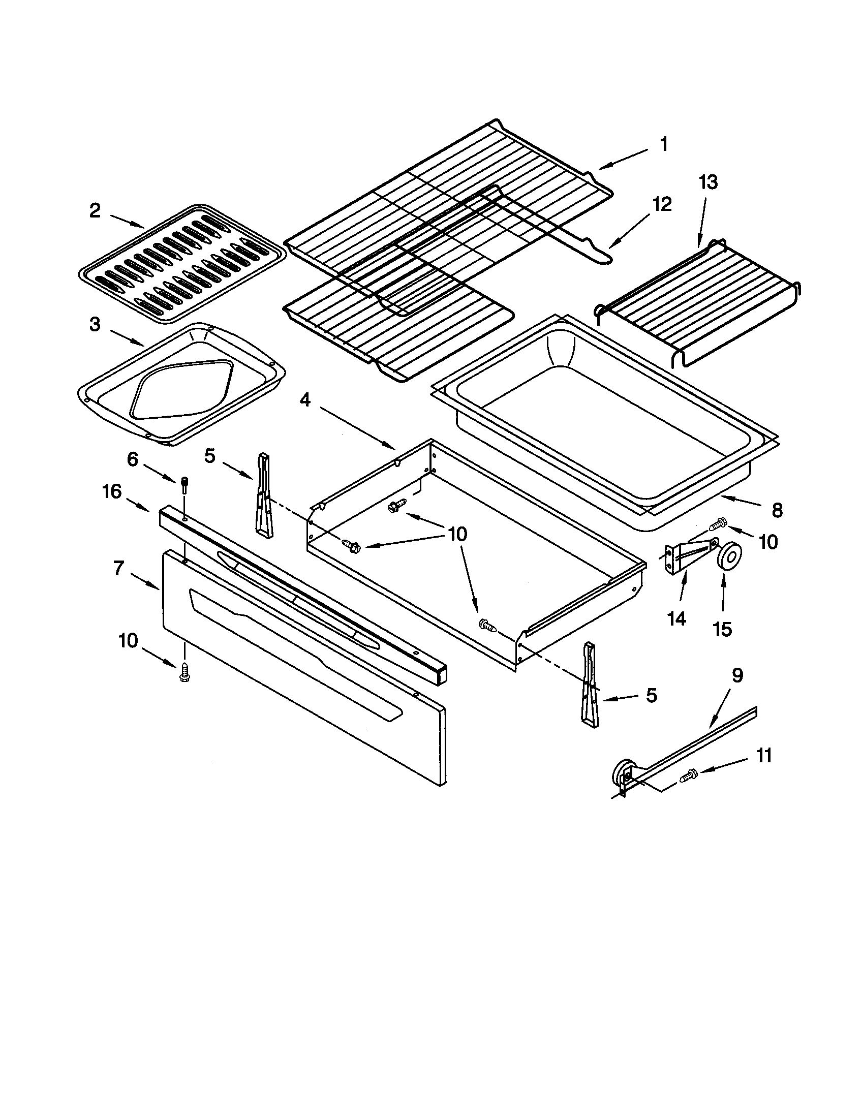 Kenmore 66572014100 drawer and broiler diagram