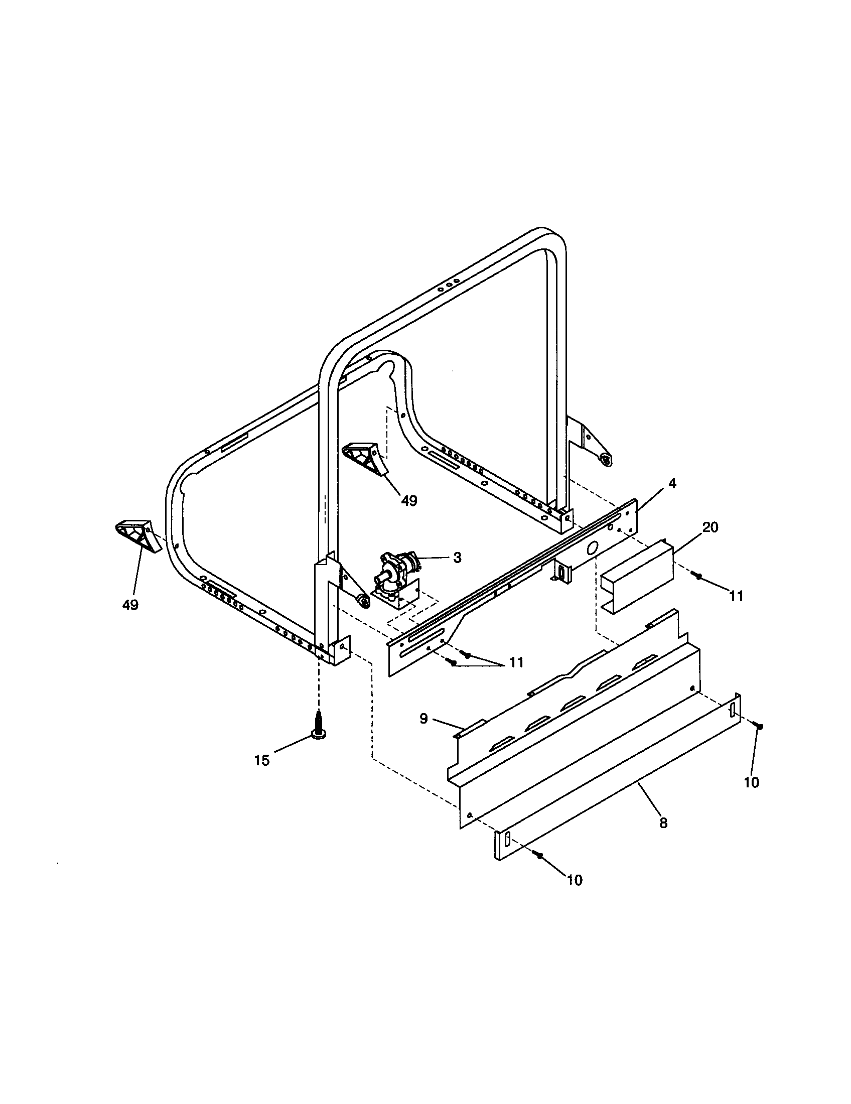 Frigidaire FDB125RHD0 frame diagram