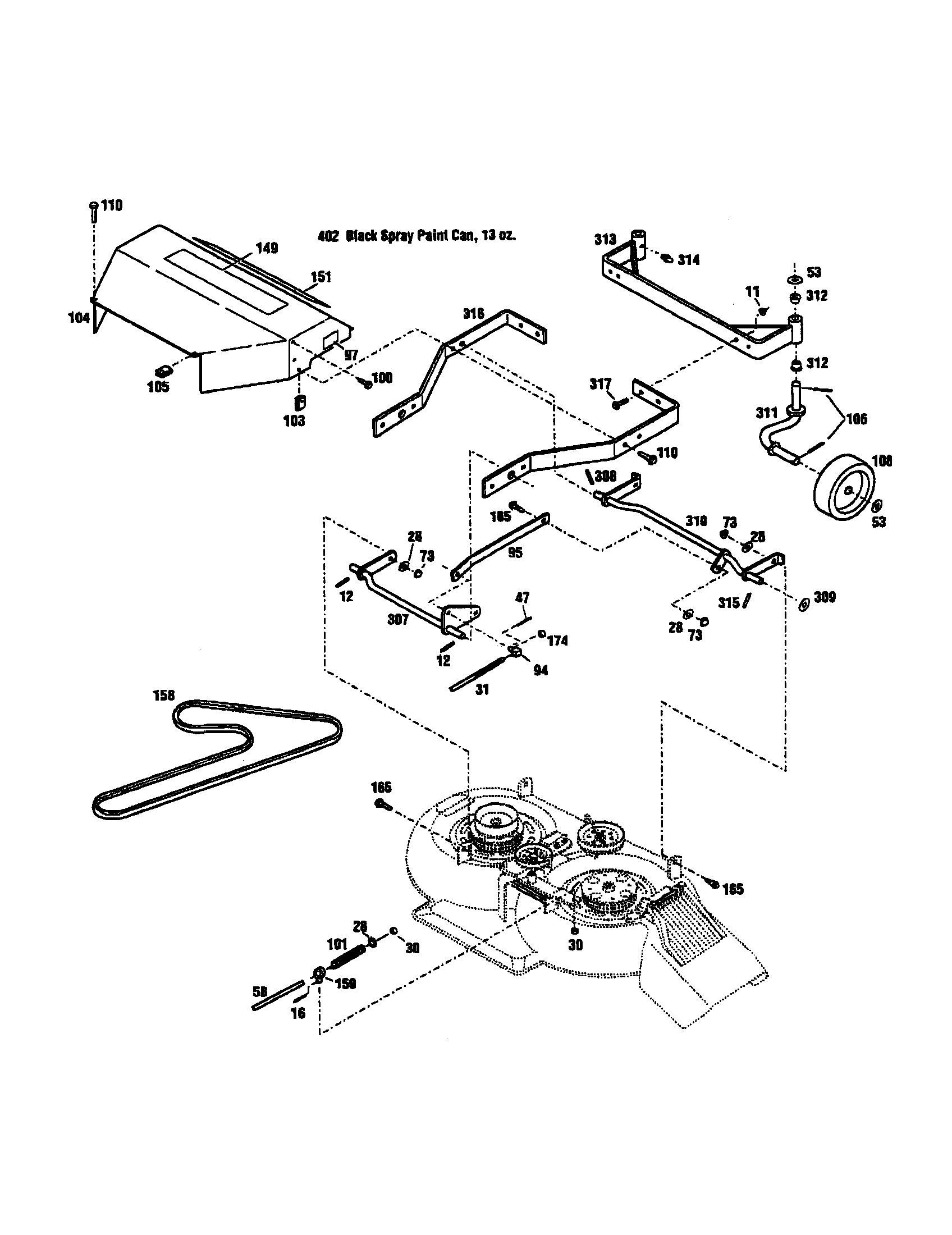 Craftsman 987889010 front frame assembly diagram