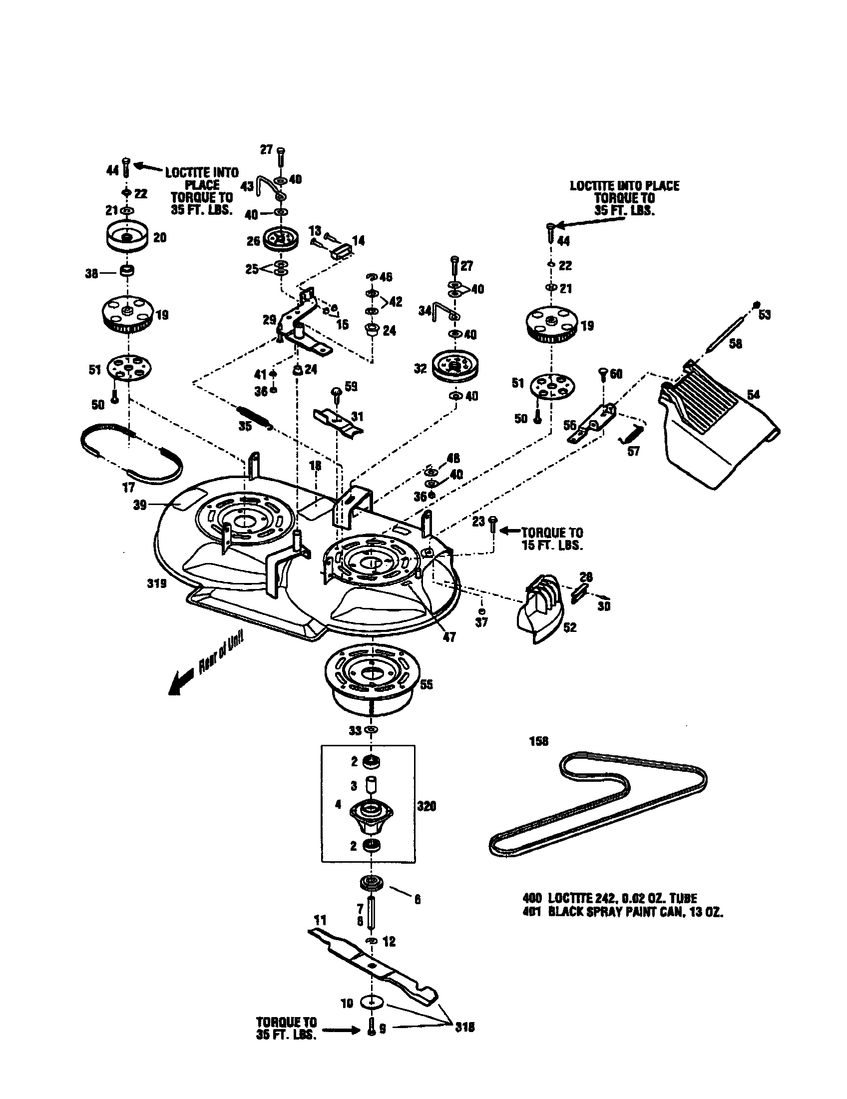 Craftsman 987889010 mower deck assembly diagram