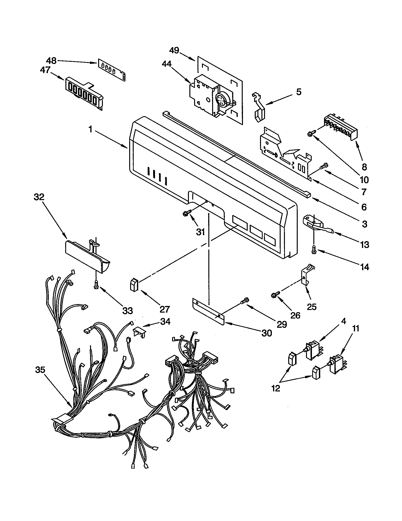 KitchenAid KUDS230BAL0 control panel diagram
