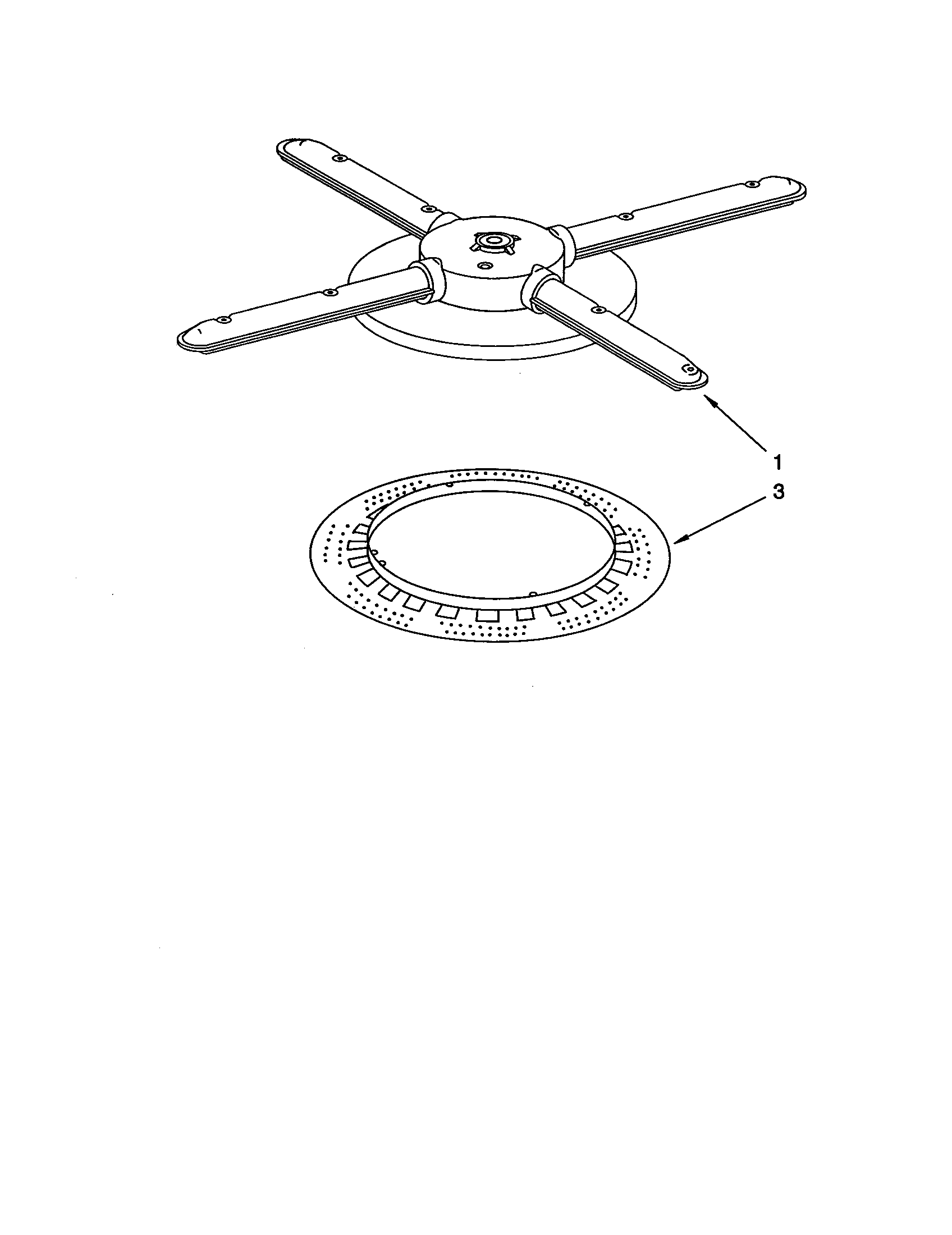 KitchenAid KUDS230BAL0 lower washarm and strainer diagram