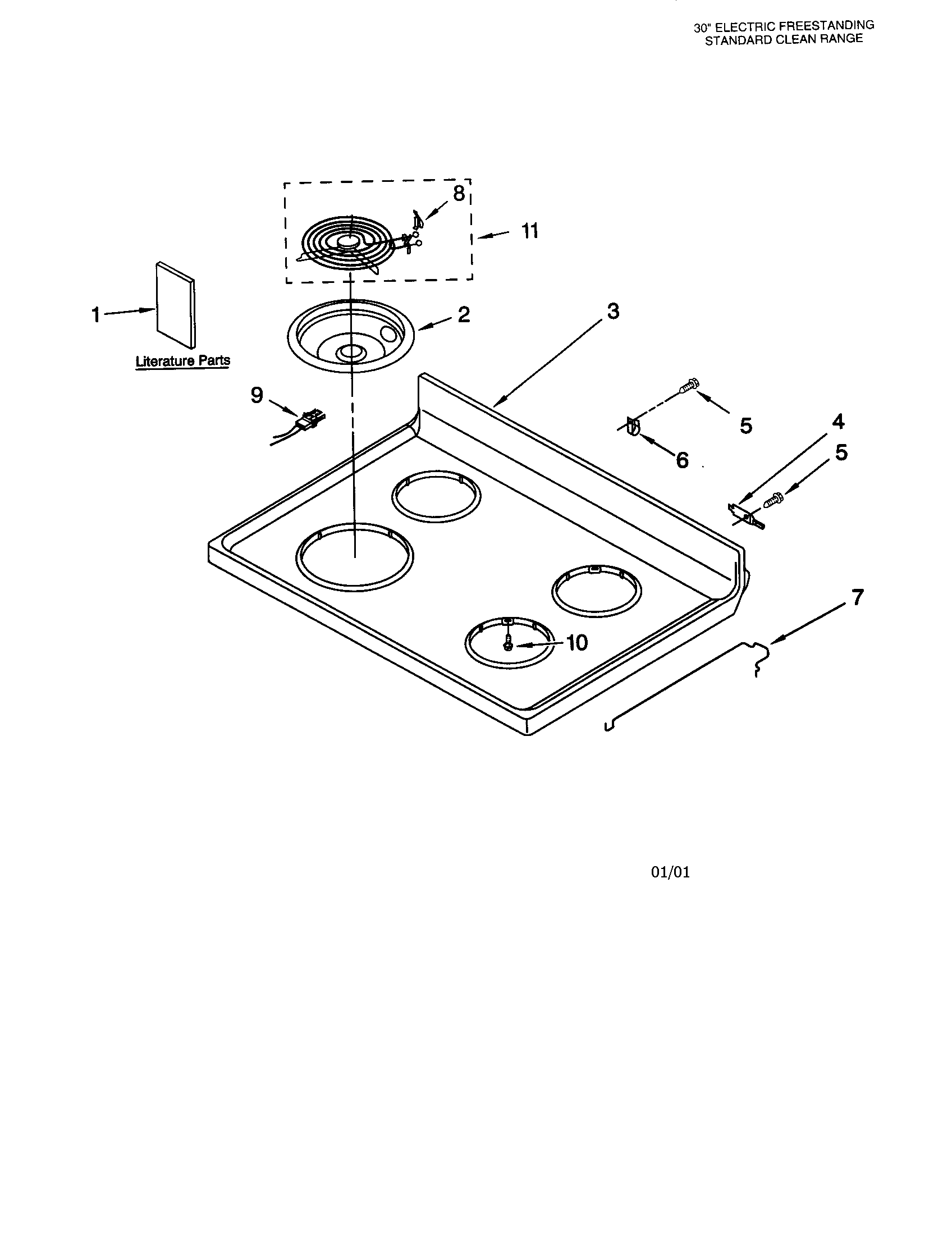 Whirlpool RF315PXGW1 cooktop diagram