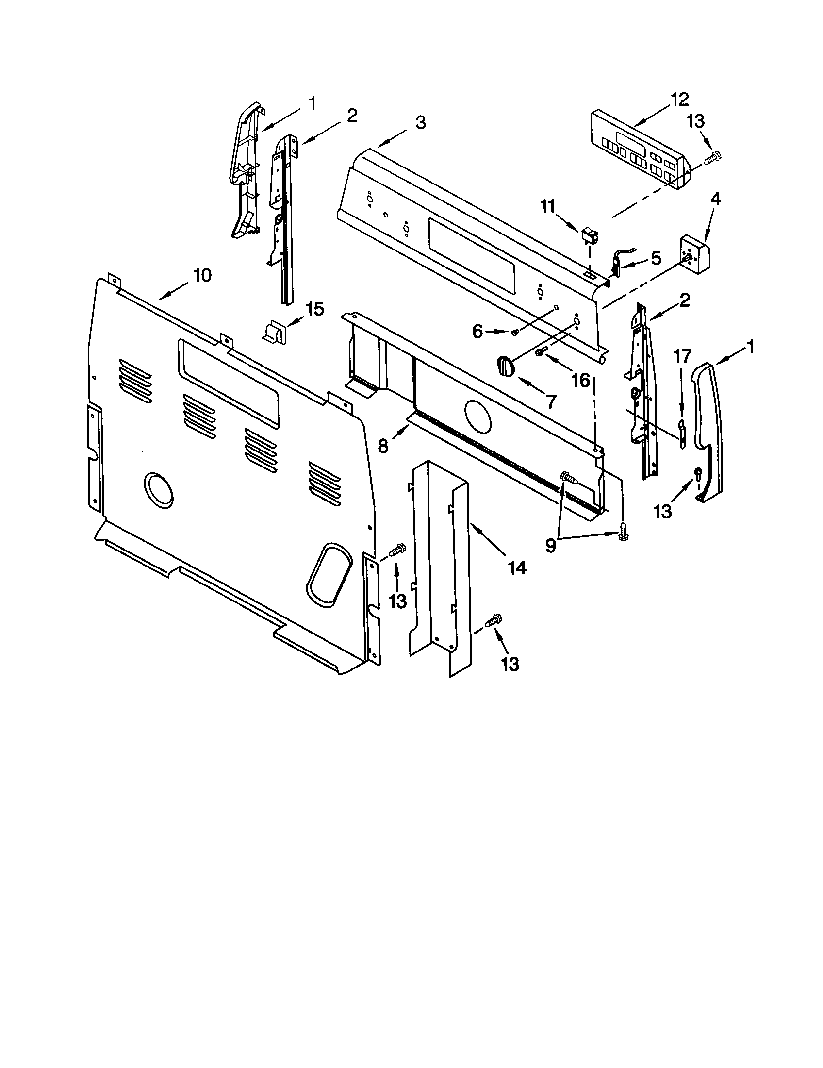 Whirlpool RF315PXGW1 control panel diagram