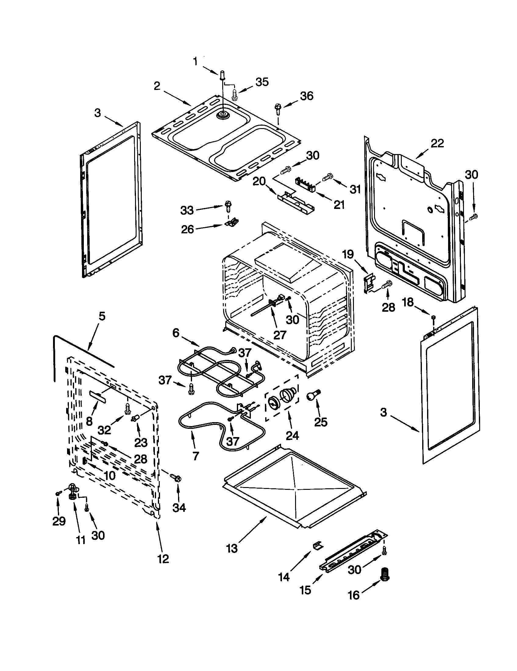 Whirlpool RF315PXGW1 chassis diagram