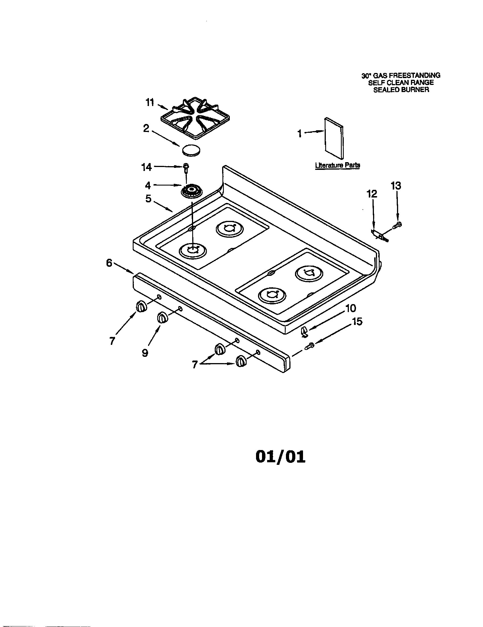 Whirlpool SF377PEGB7 cooktop diagram
