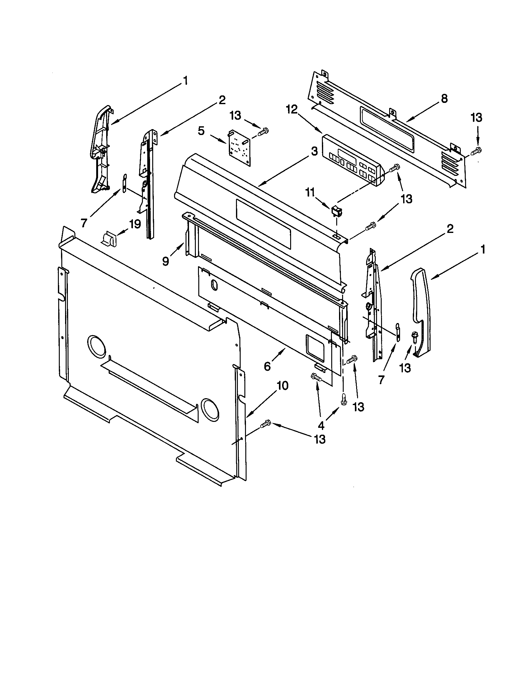 Whirlpool SF377PEGB7 control panel diagram