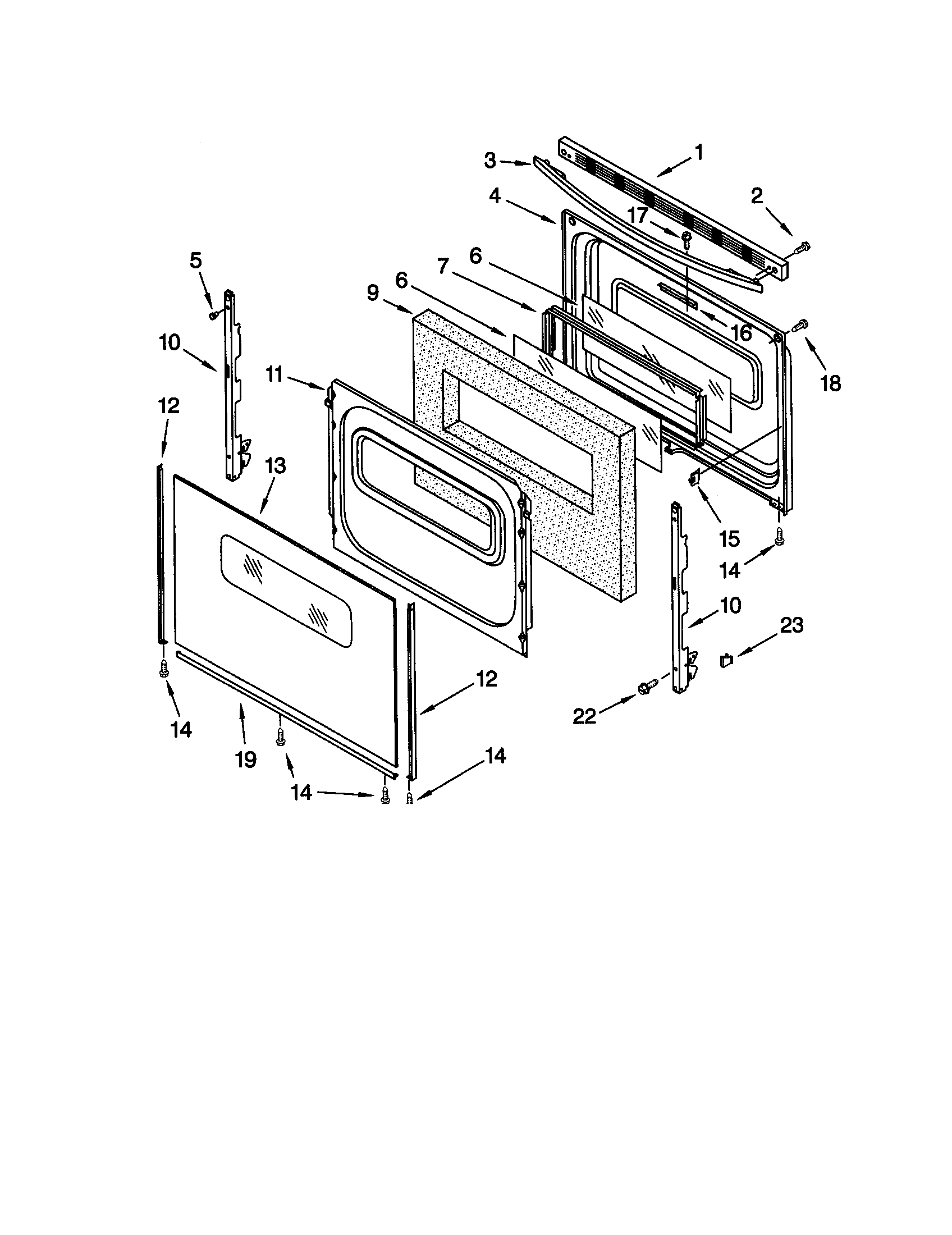 Whirlpool SF377PEGB7 door diagram