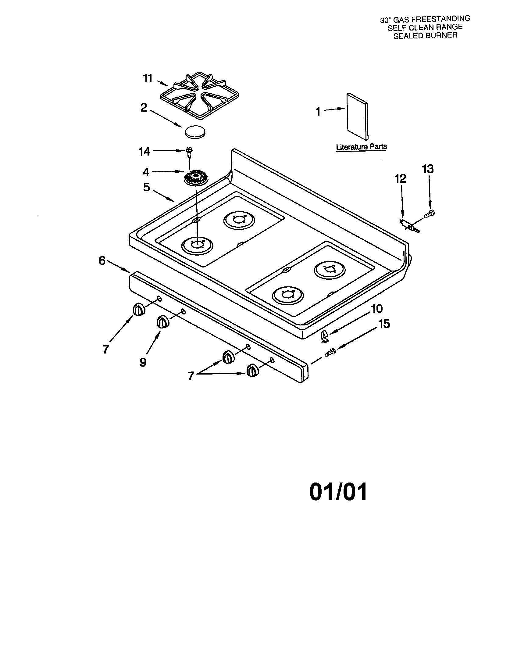 Whirlpool SF365PEGT7 cooktop diagram