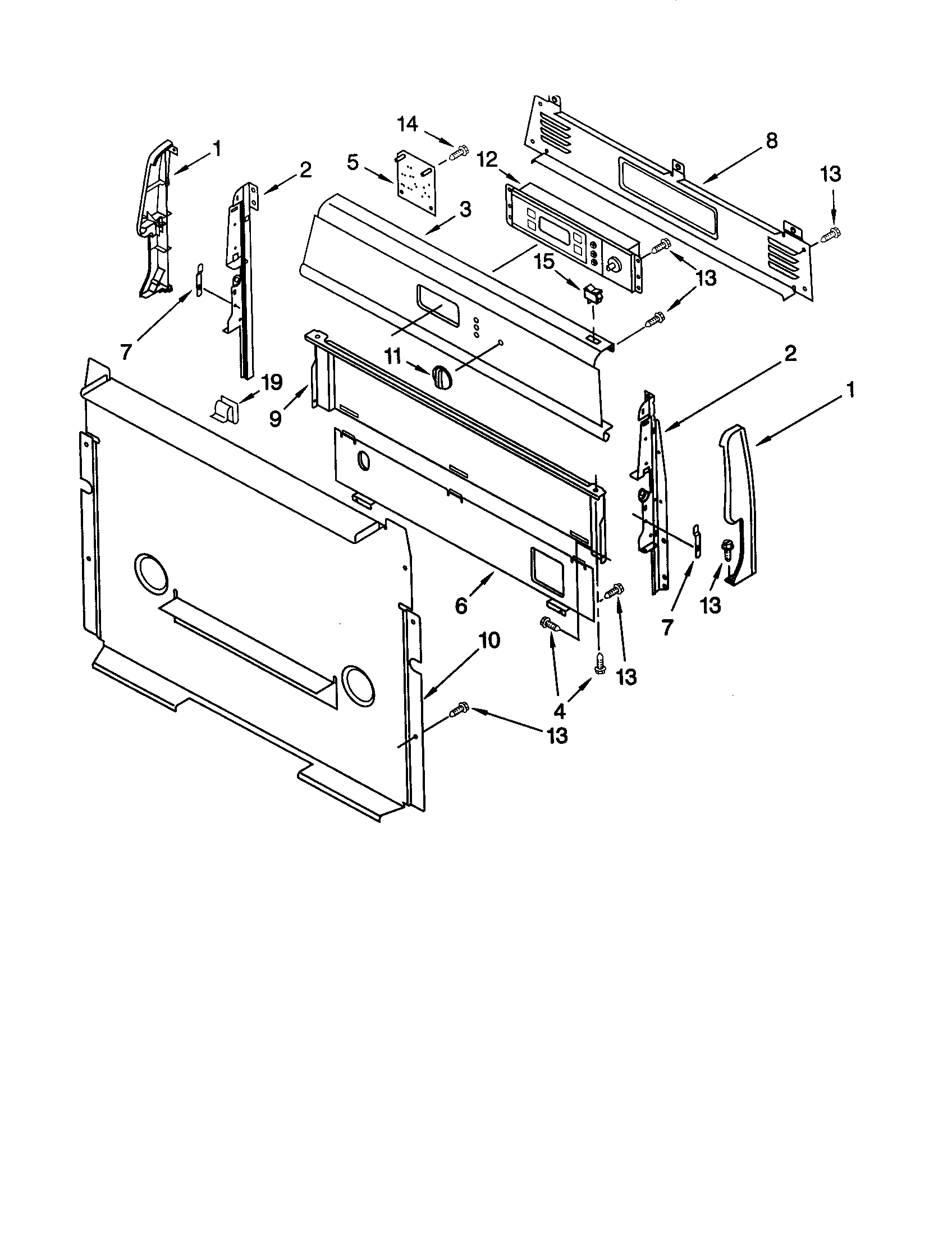 Whirlpool SF365PEGT7 control panel diagram