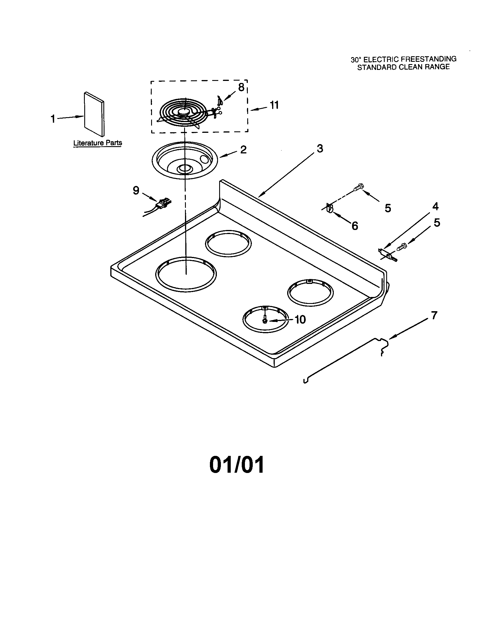 Whirlpool RF302BXGV1 cooktop diagram