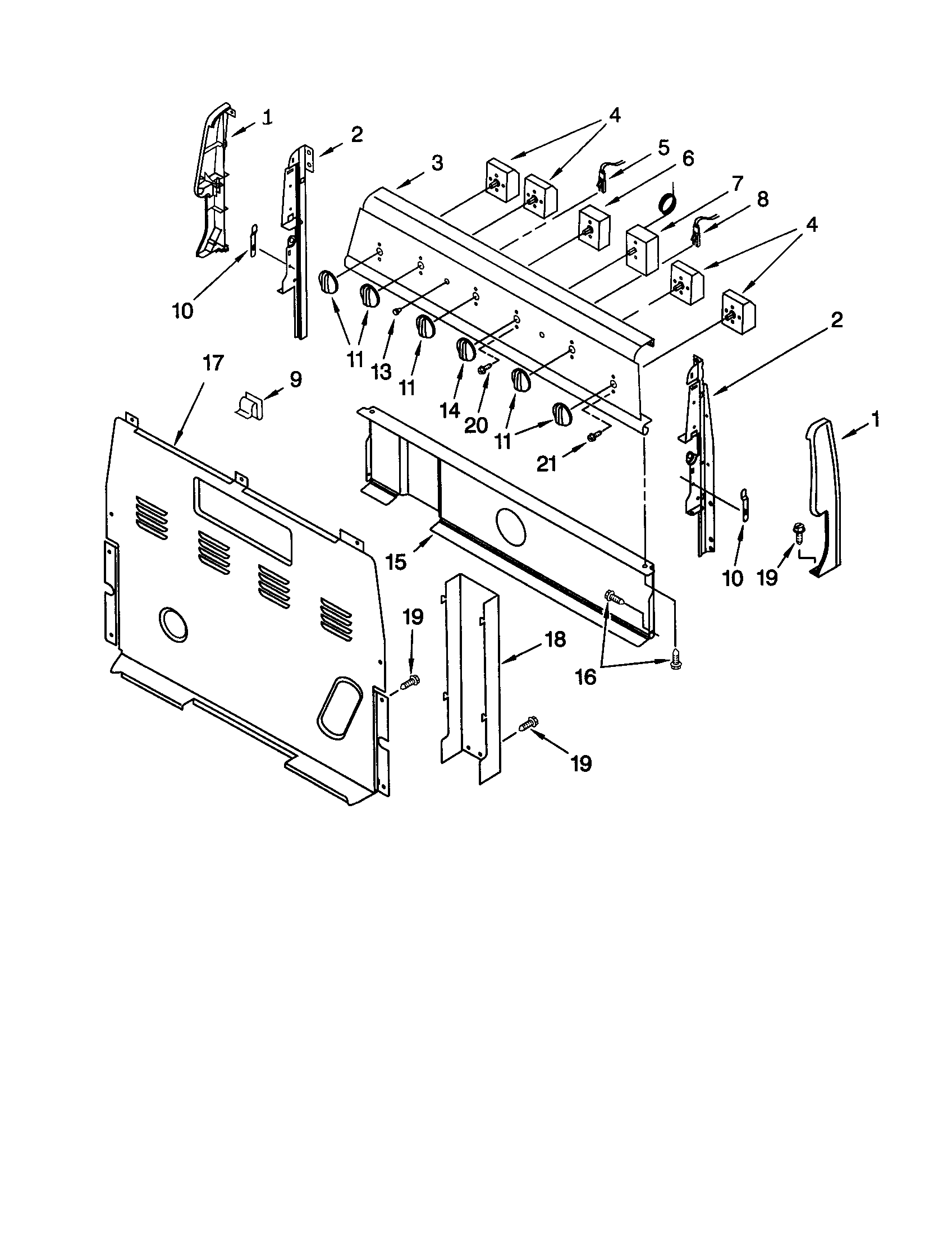 Whirlpool RF302BXGV1 control panel diagram