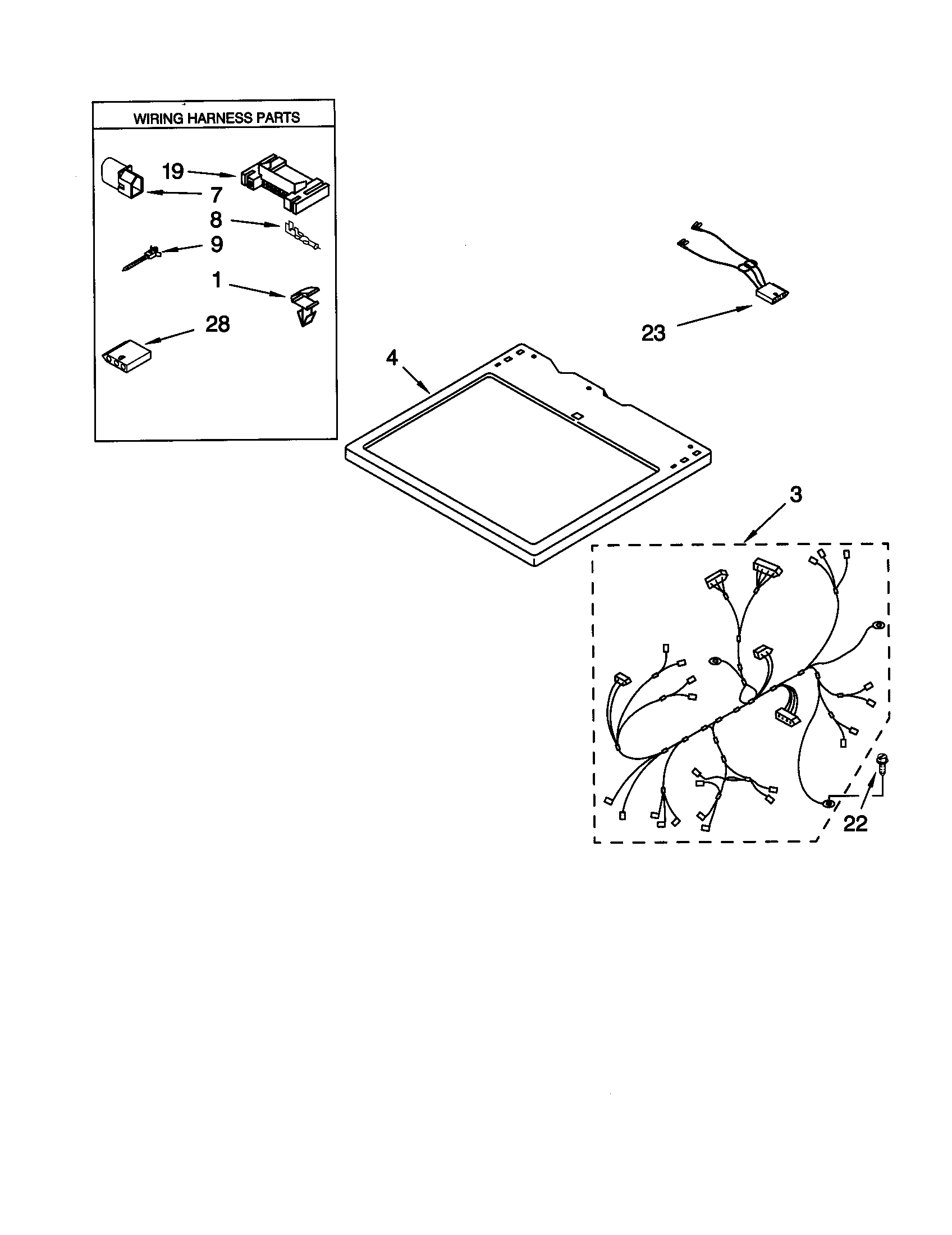 Kenmore 11062062100 dryer top diagram