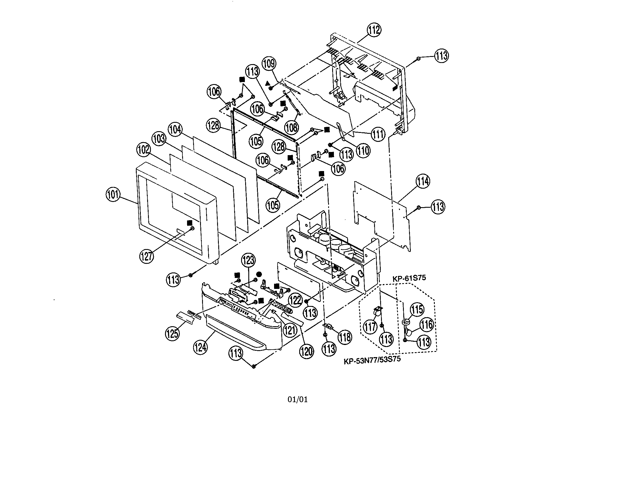 Sony KP-61S75 ptv diagram