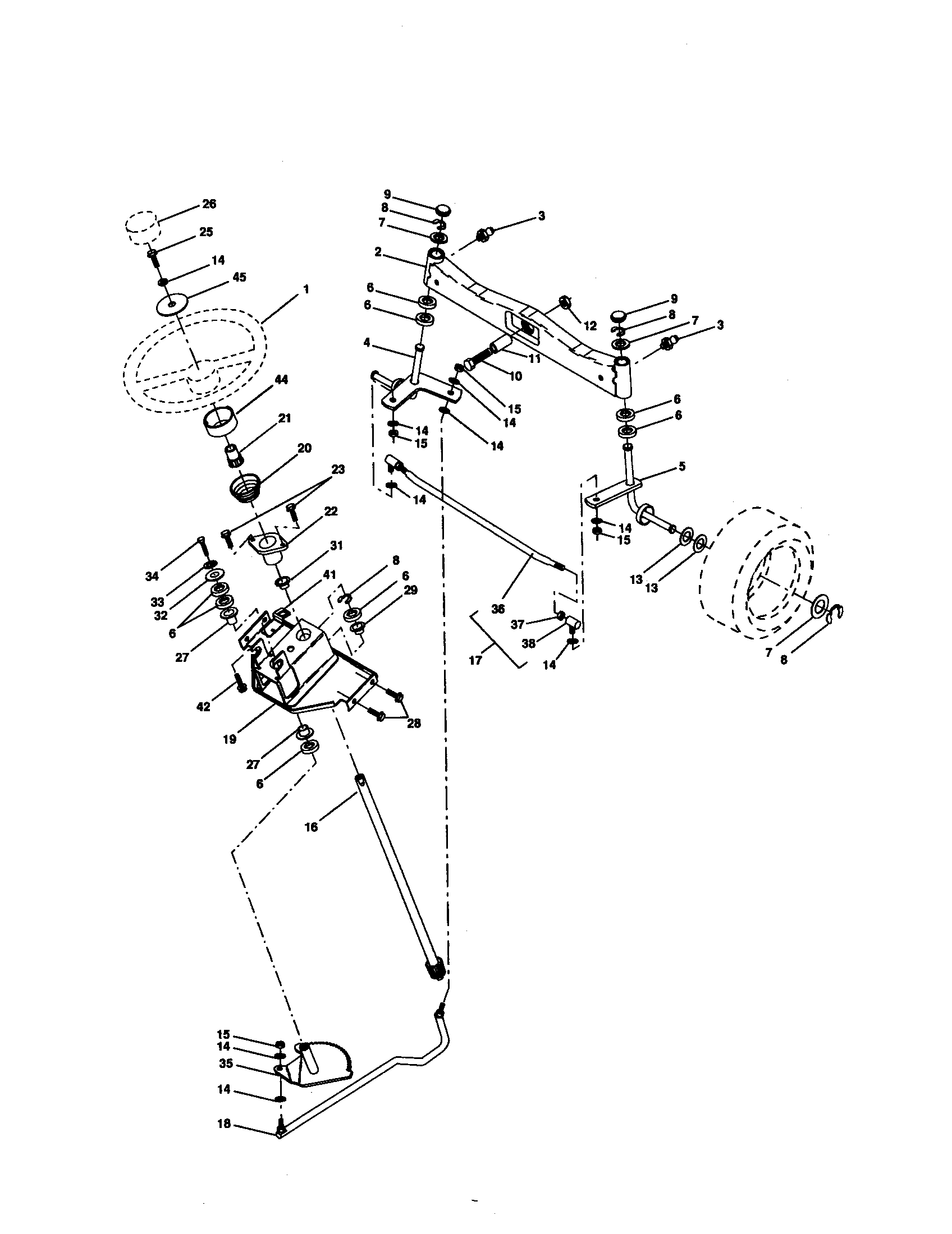 Poulan PRGT22H50A steering assembly diagram
