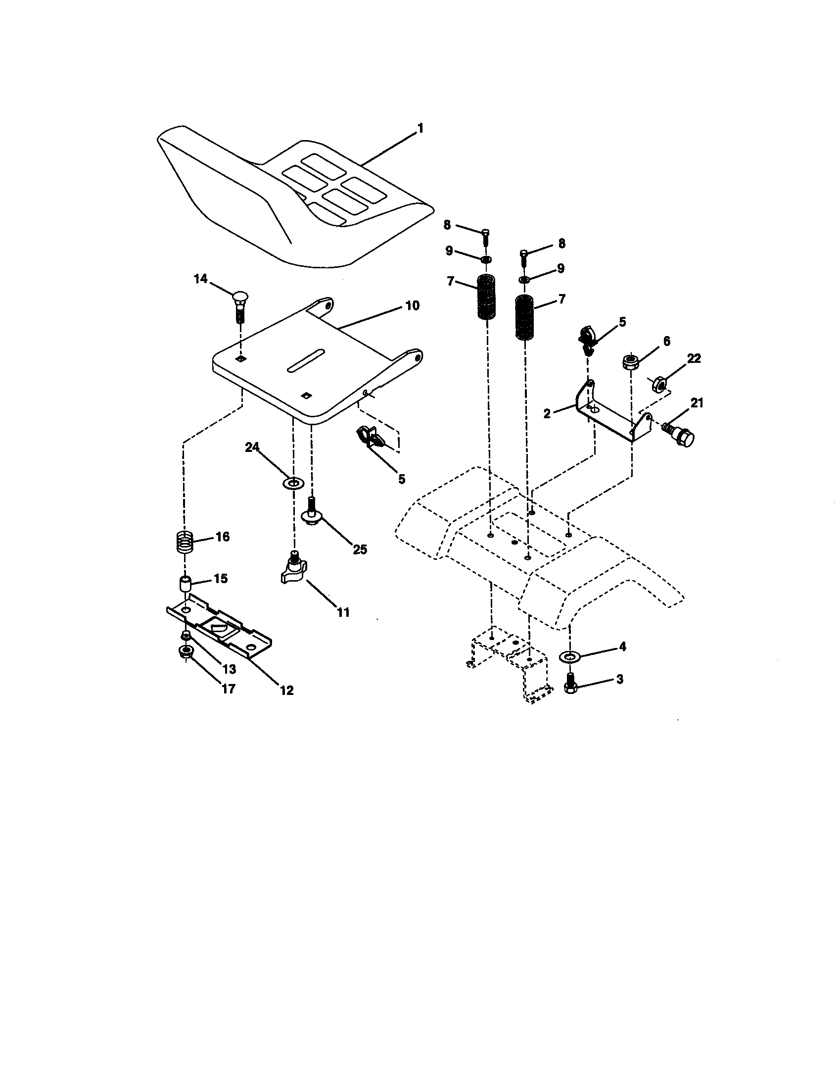 Craftsman 917272070 seat assembly diagram