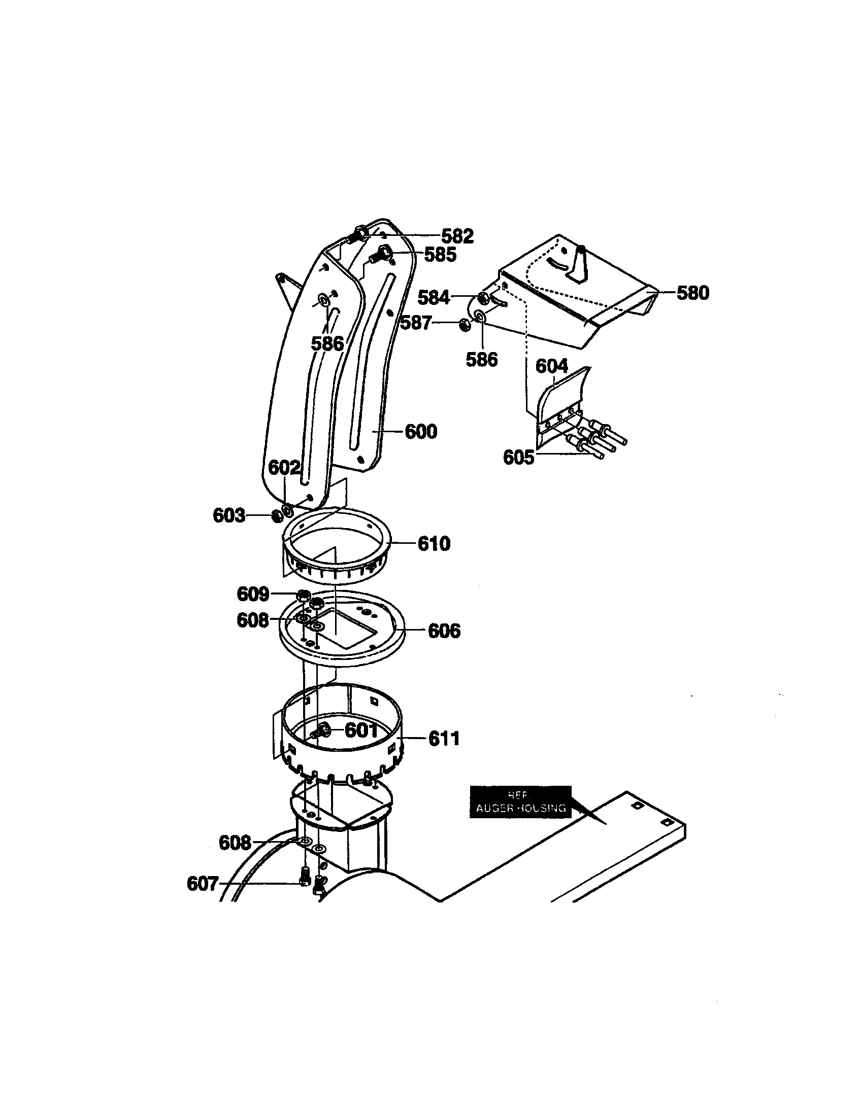 Craftsman 536881110 discharge chute assembly diagram