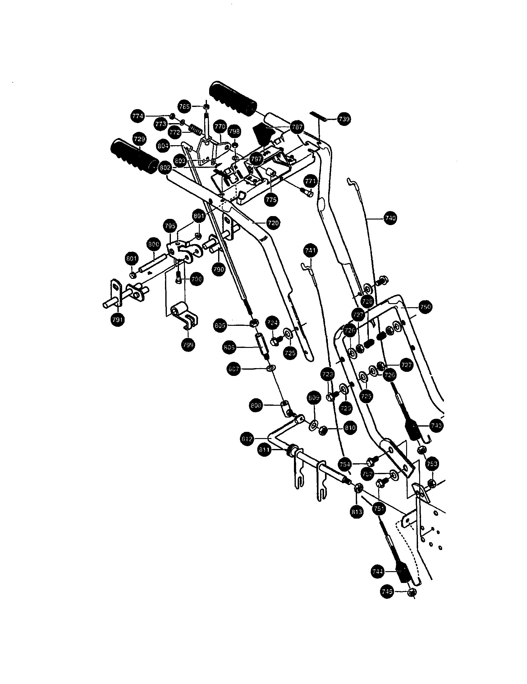 Craftsman 536881110 handle assembly diagram