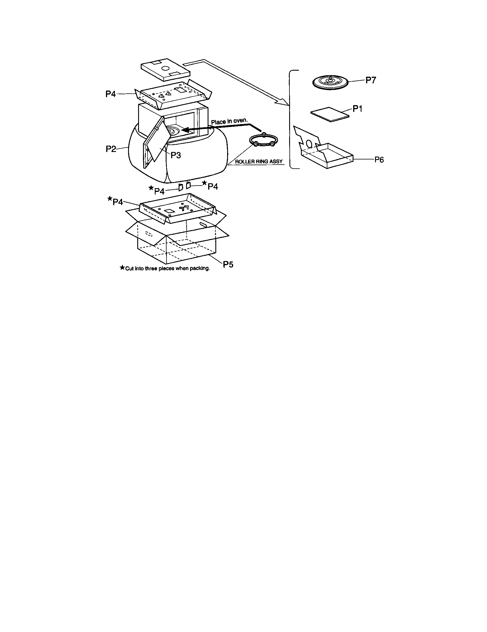 Panasonic NN-S669LAS packing  and accessories diagram