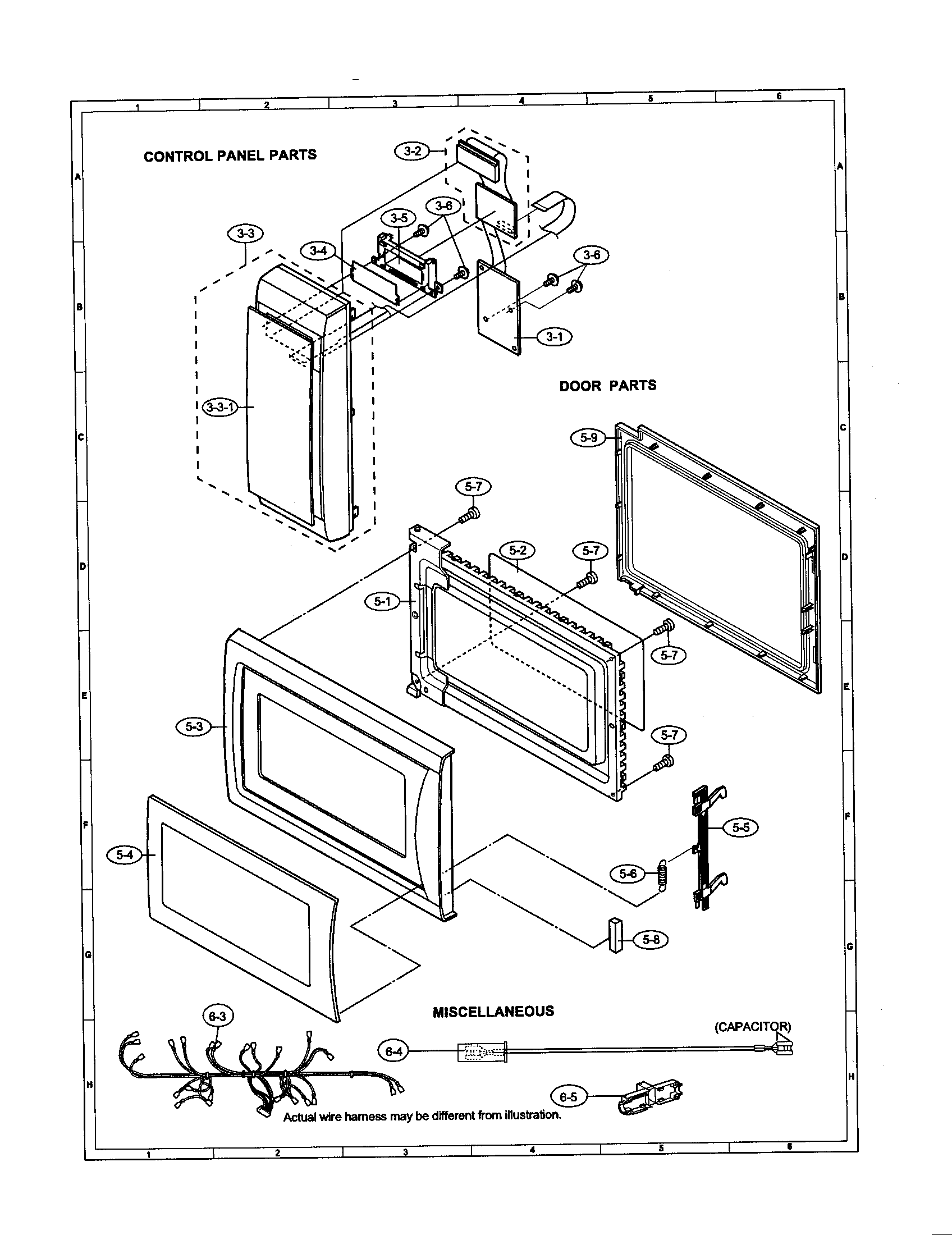 Sharp R-310DW control panel diagram