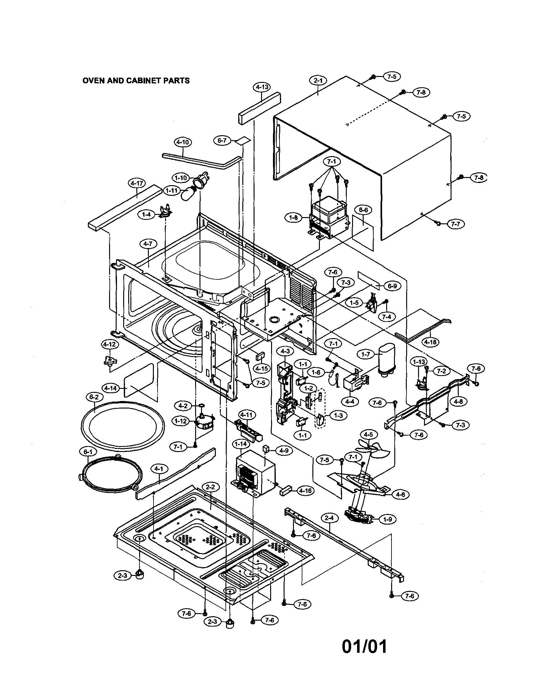 Sharp R-310CK oven and cabinet diagram
