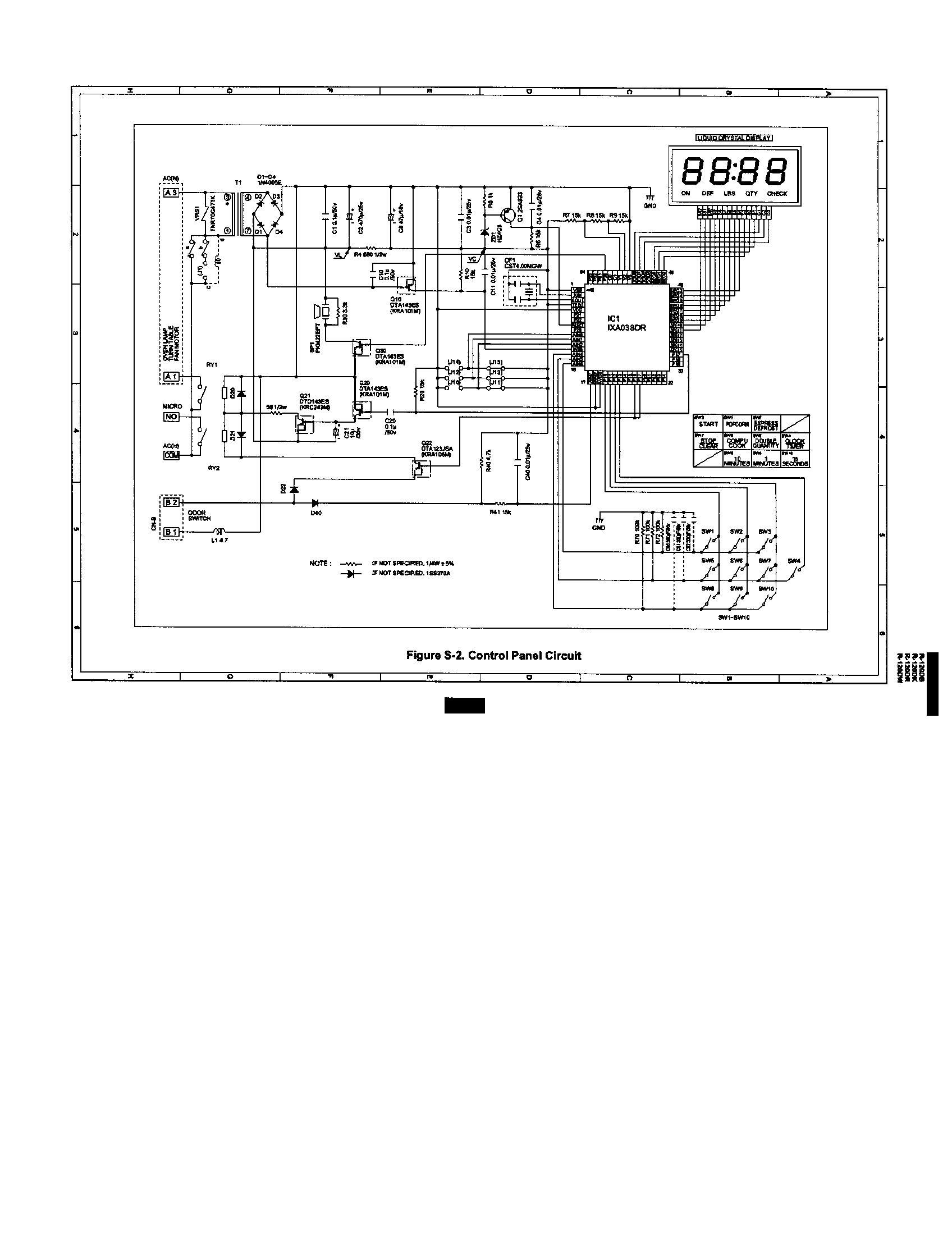 Sharp R-120DR control panel diagram diagram