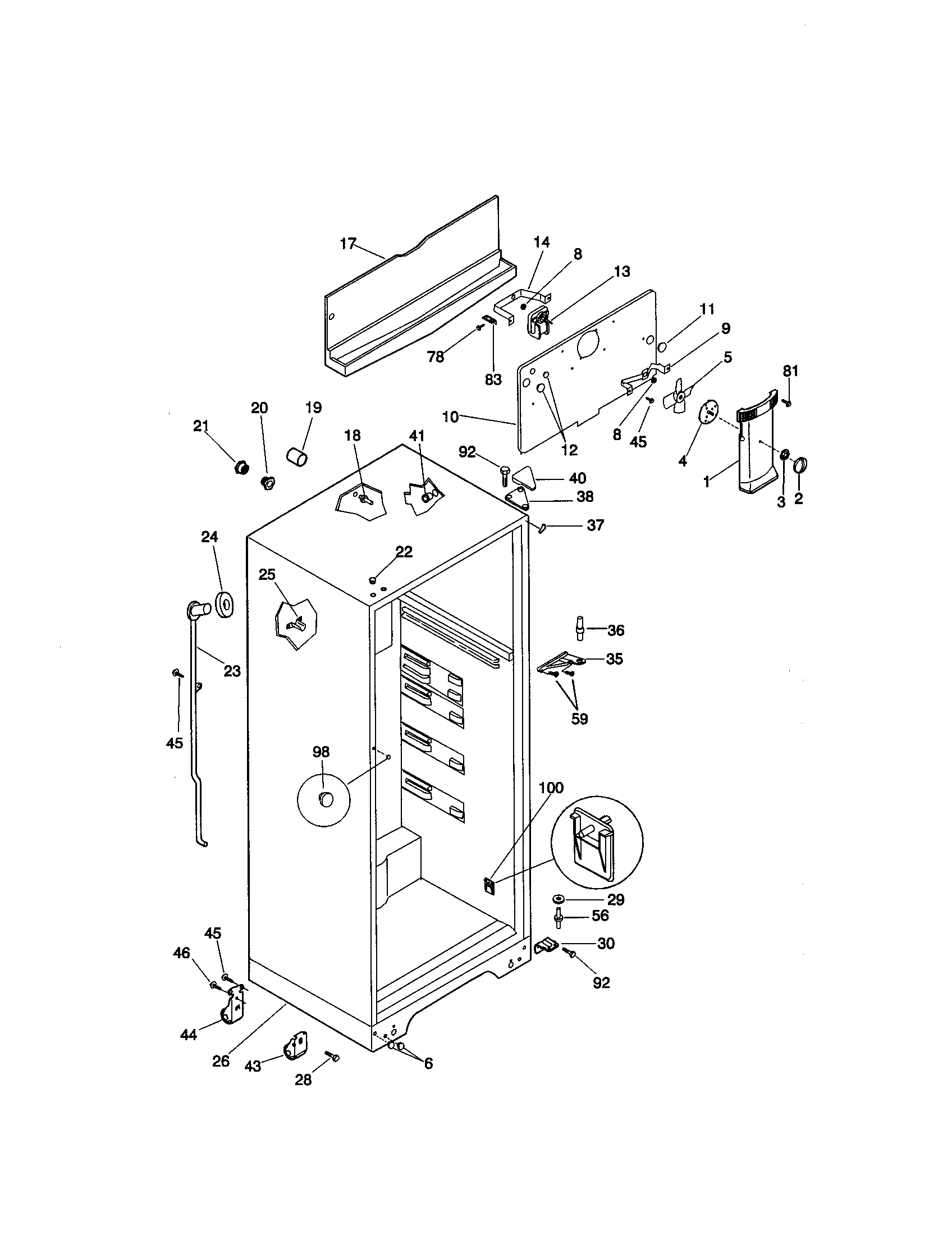 Kenmore 25339608996 cabinet diagram