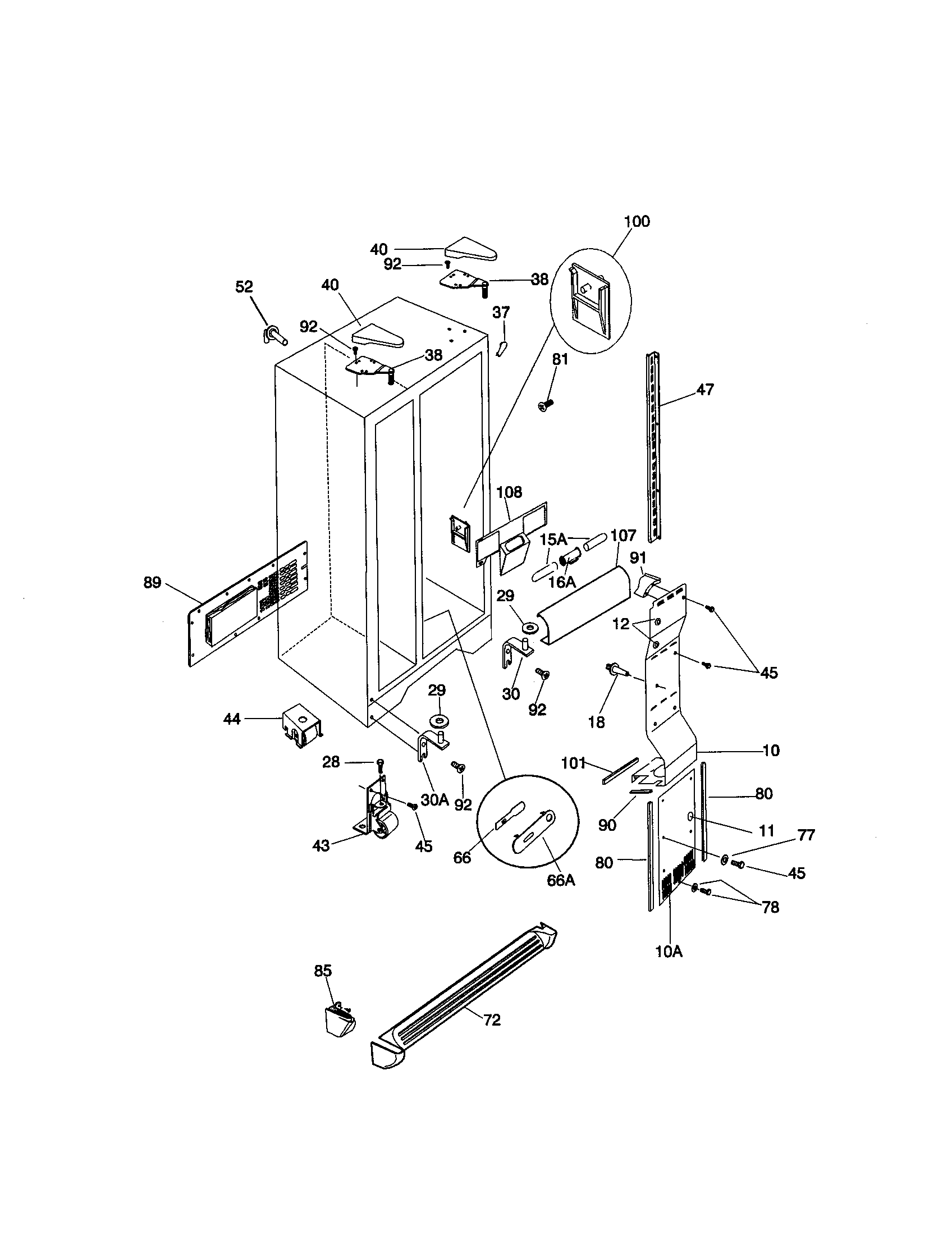 Kenmore 25359682994 cabinet diagram