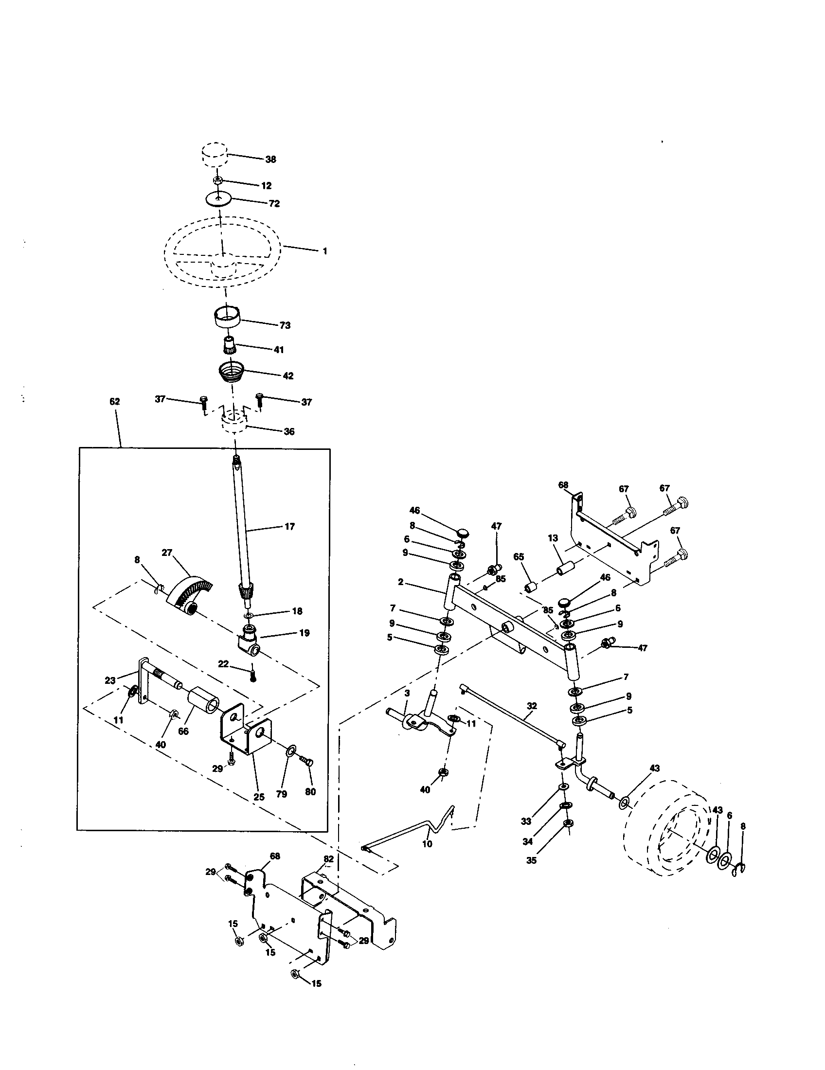 Craftsman 917259791 steering assembly diagram
