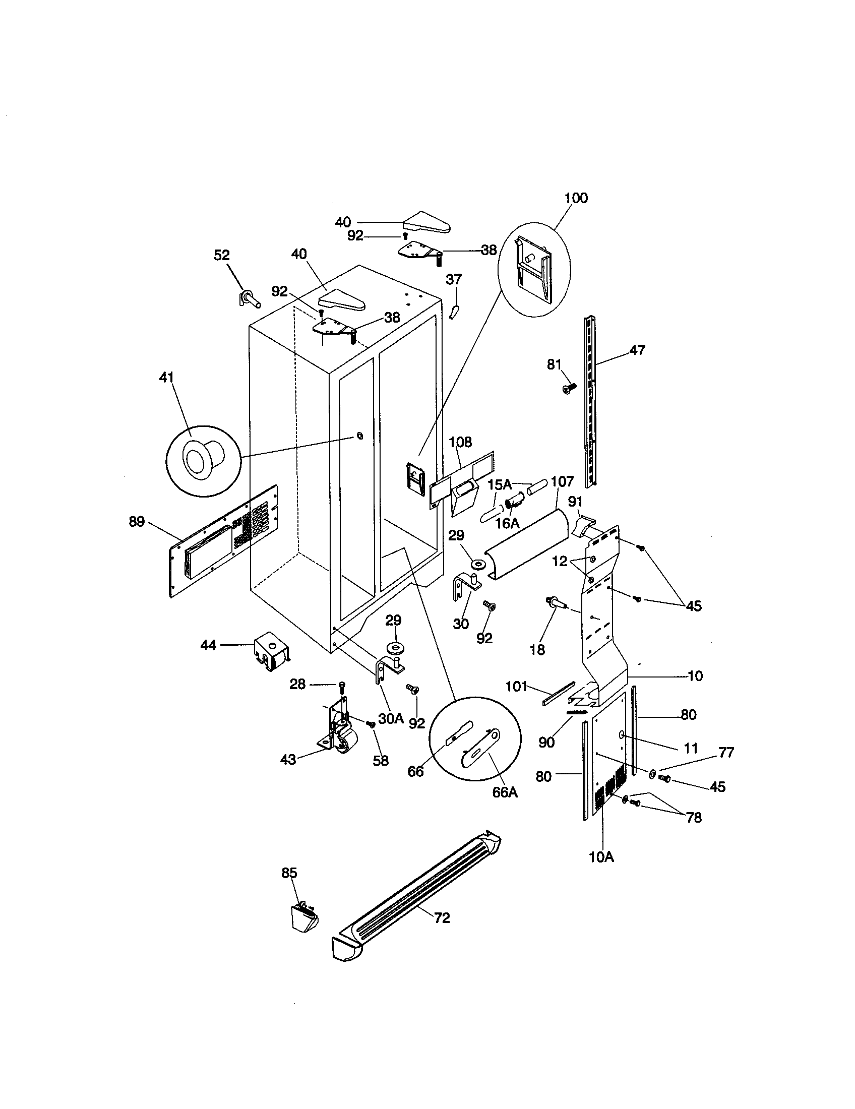 Kenmore 25350682002 cabinet diagram