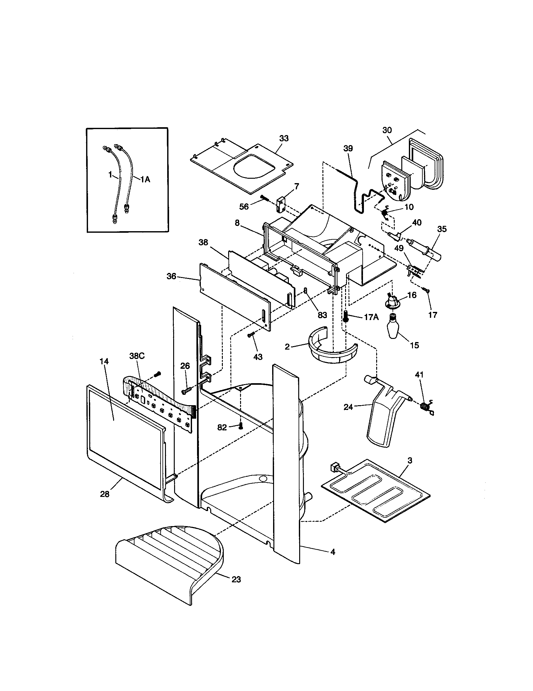 Kenmore 25350682002 ice dispenser diagram