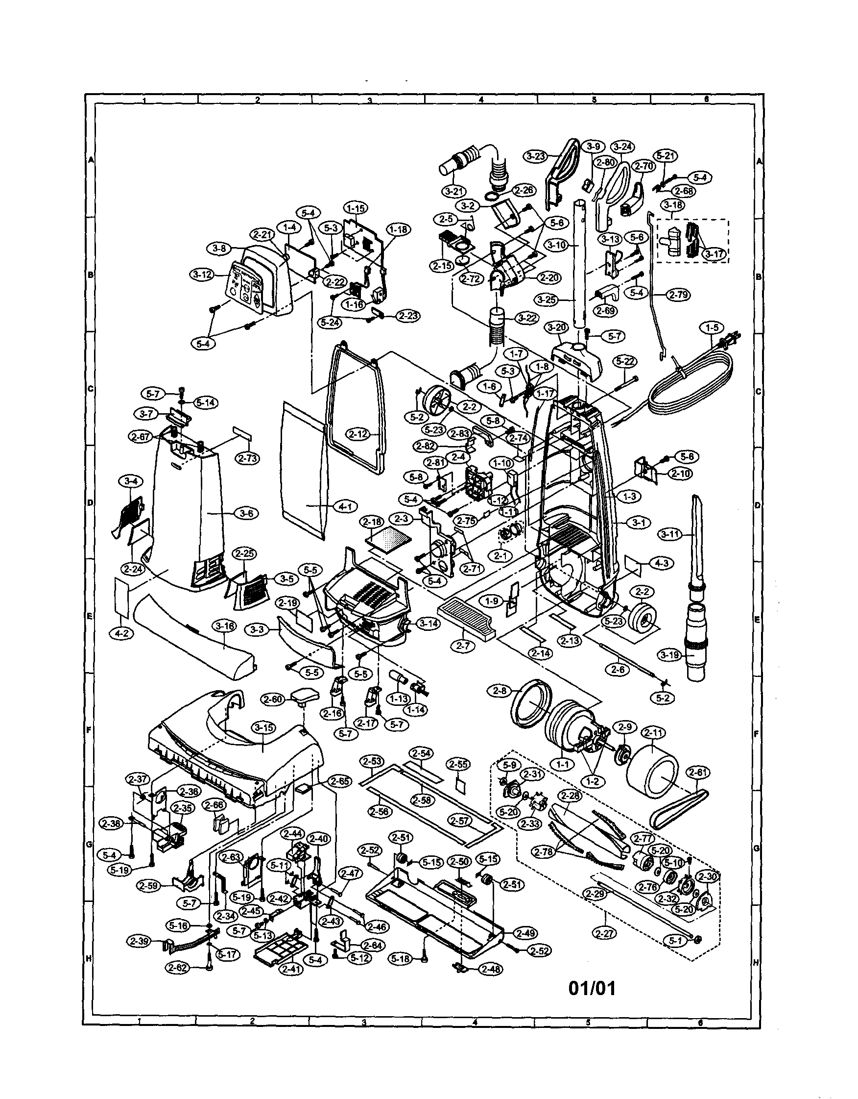 Sharp EC-TU4810 upright vac diagram