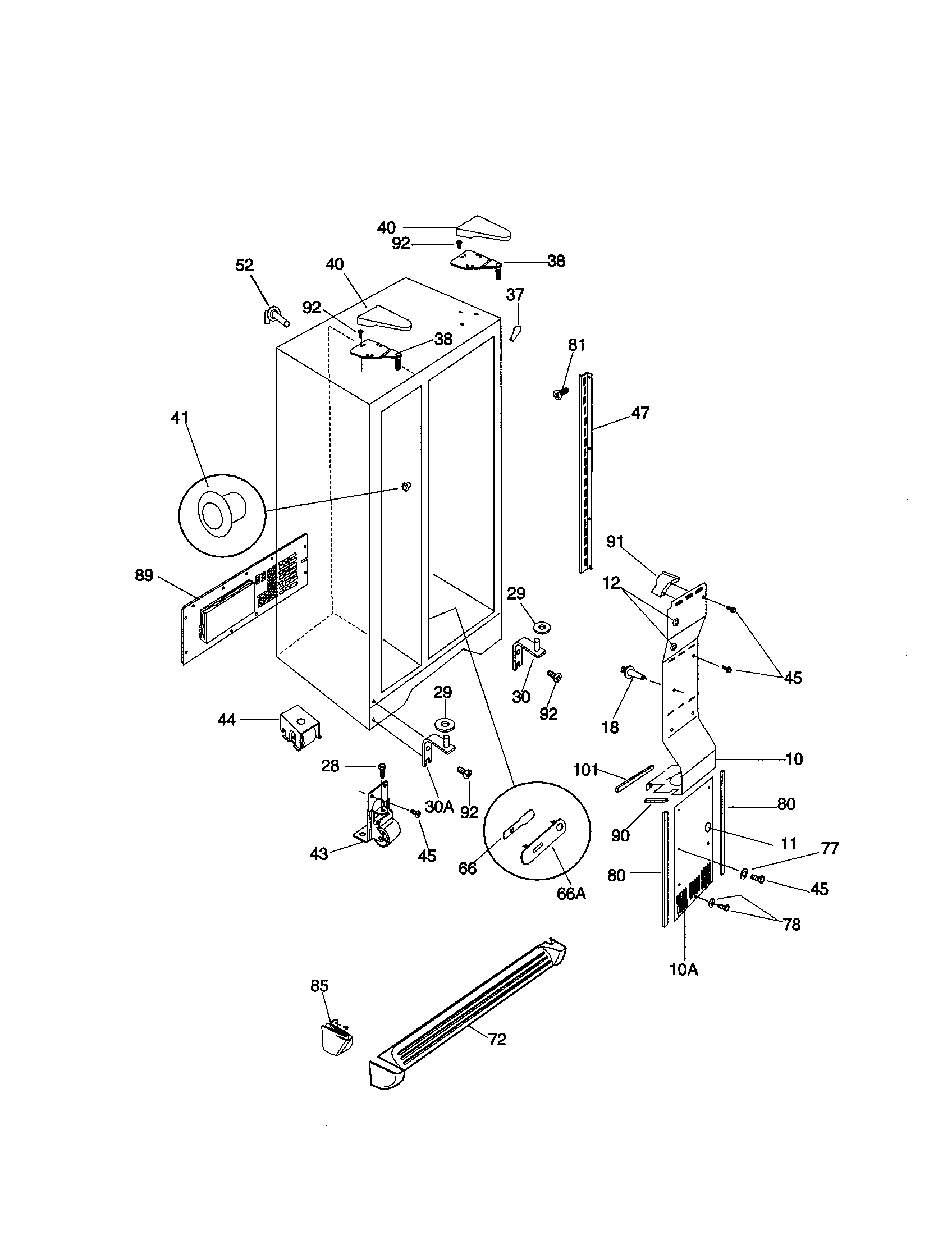 Kenmore 2535808589B cabinet diagram