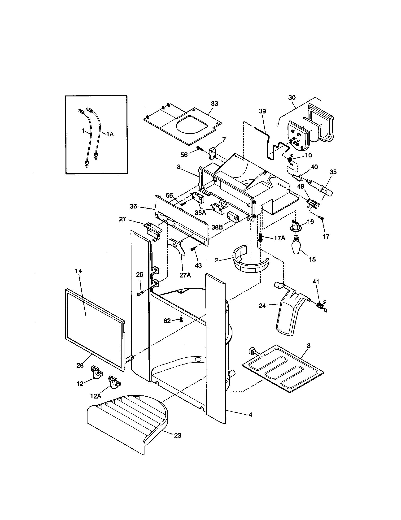 Kenmore 2535808589B dispenser diagram
