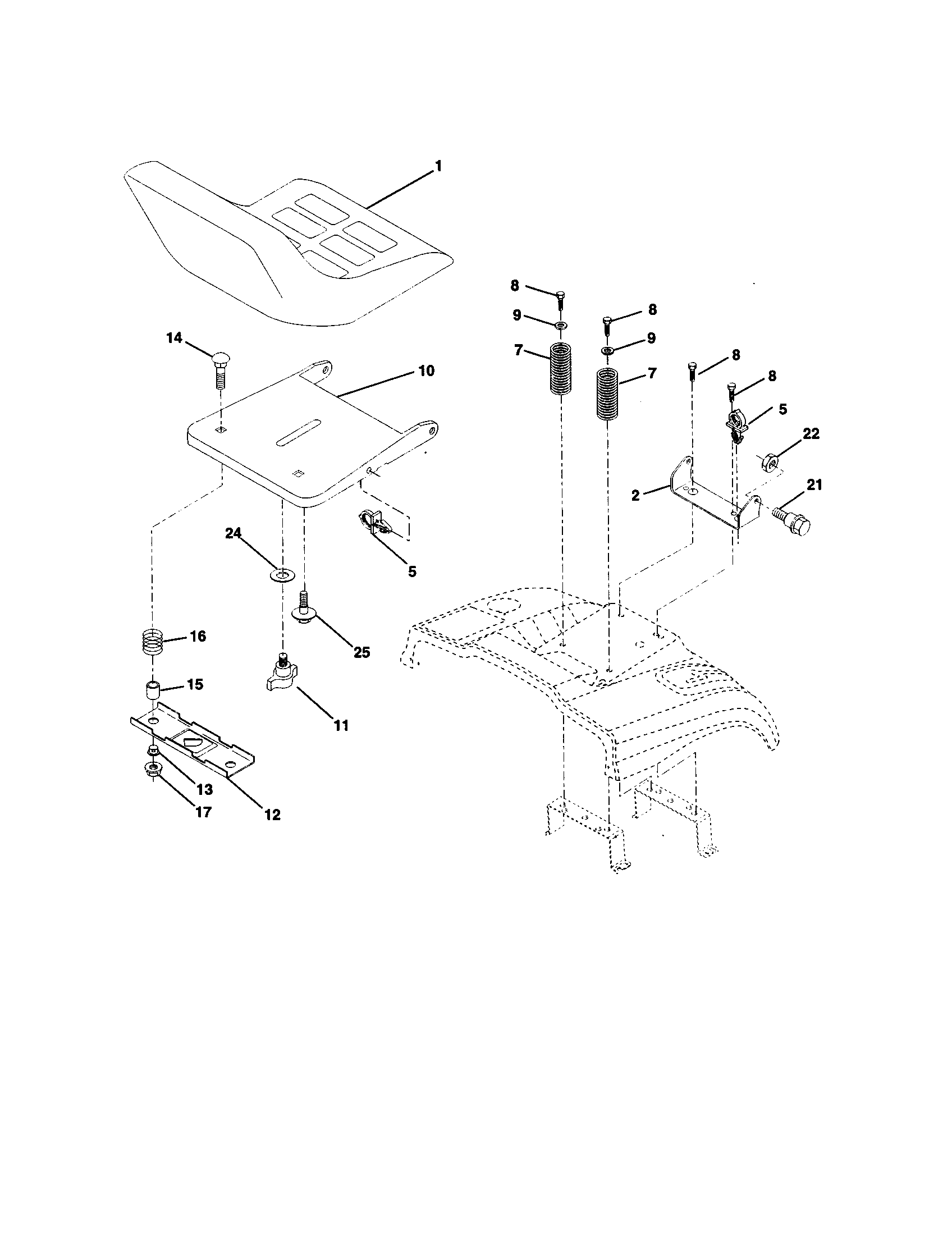 Craftsman 917258440 seat assembly diagram