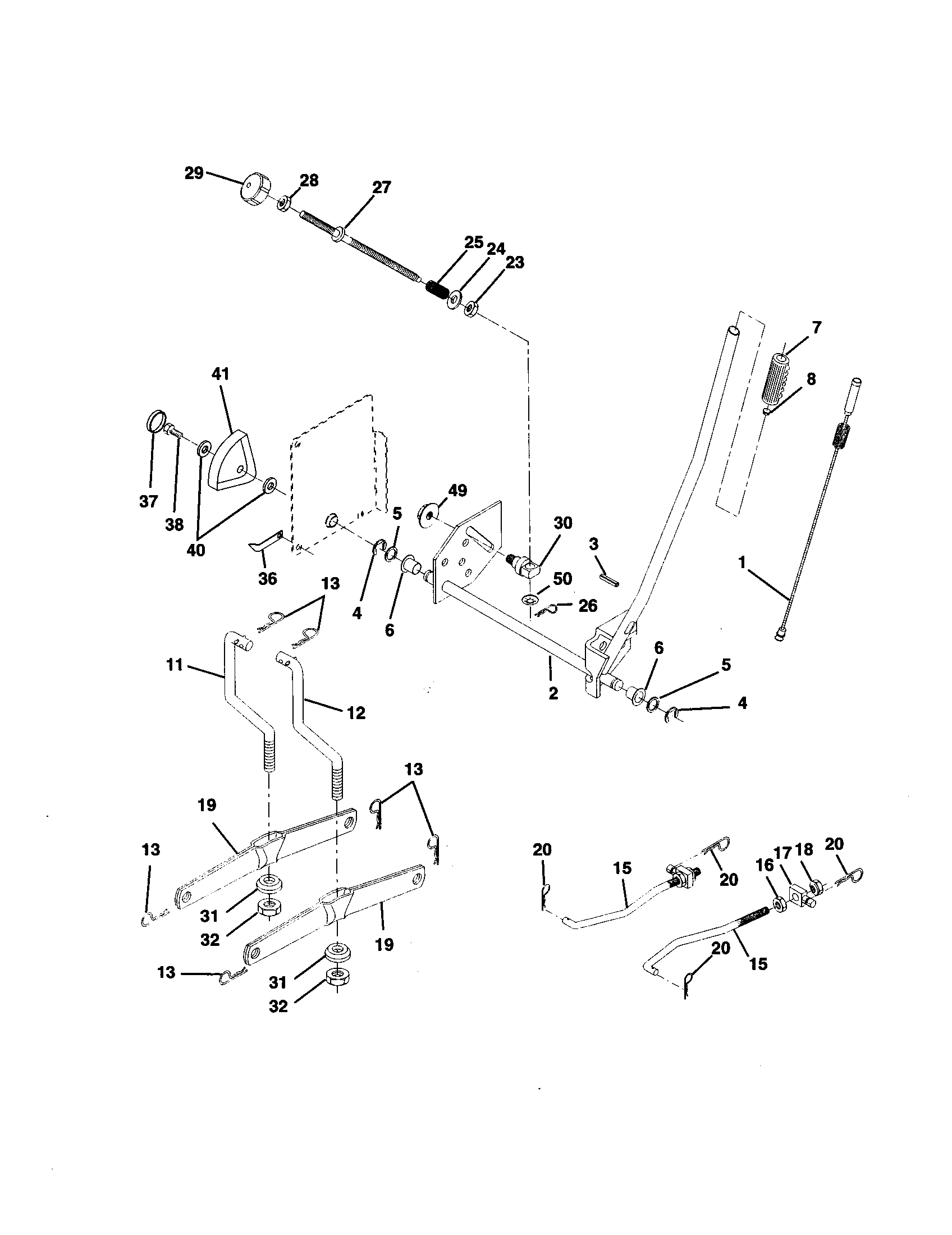 Craftsman 917258440 mower lift diagram