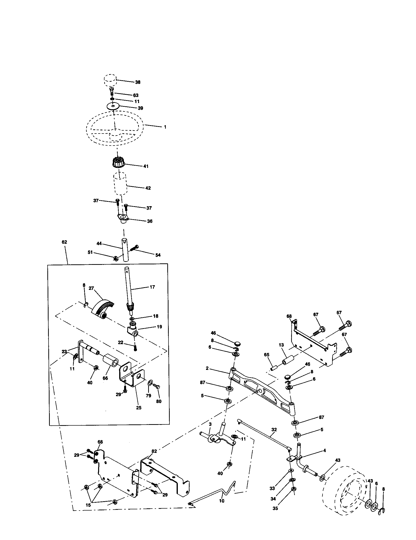 Craftsman 917259462 steering assembly diagram