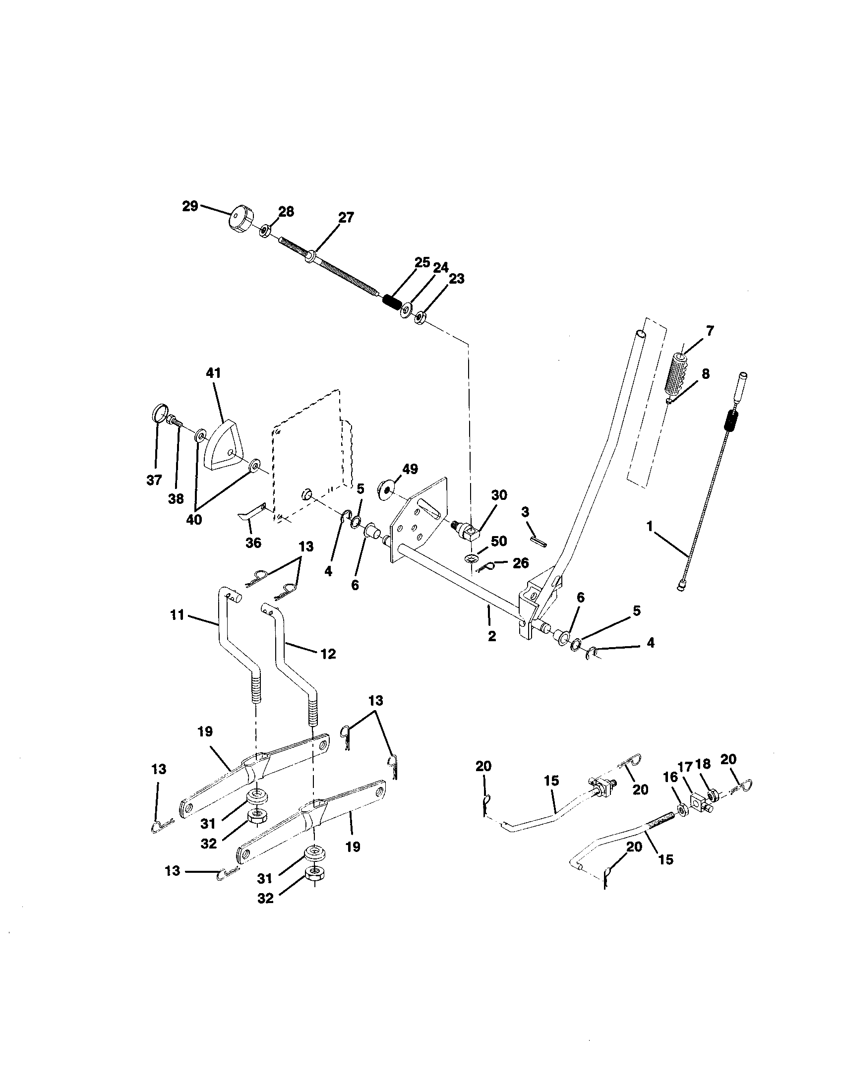 Craftsman 917259462 mower lift diagram