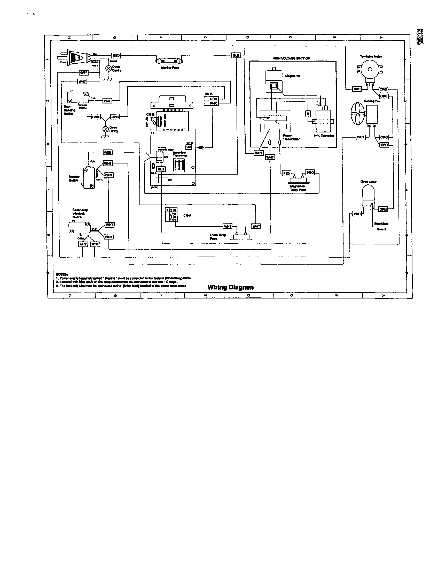 Sharp R-510BW wiring diagram diagram