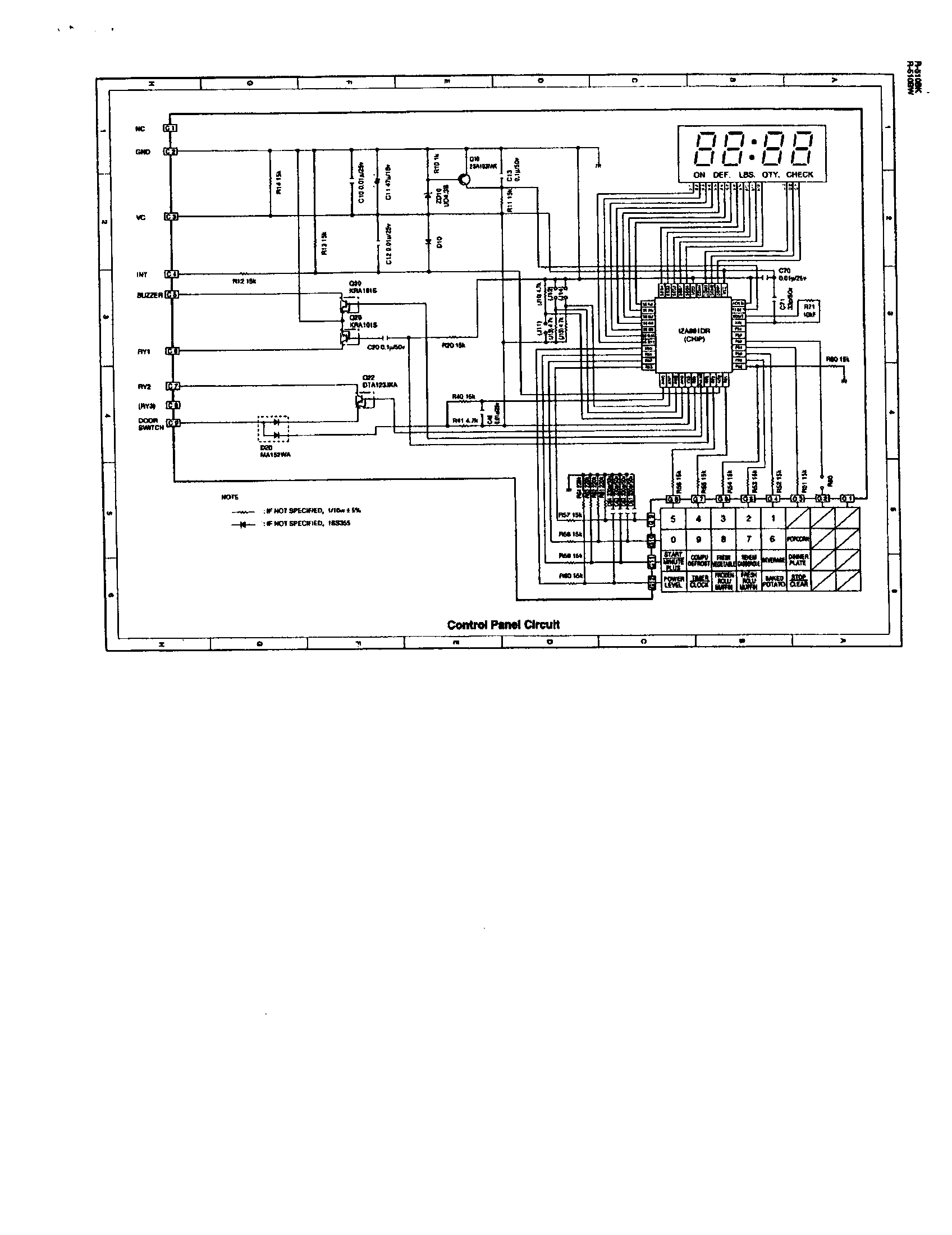 Sharp R-510BW control panel circuit diagram