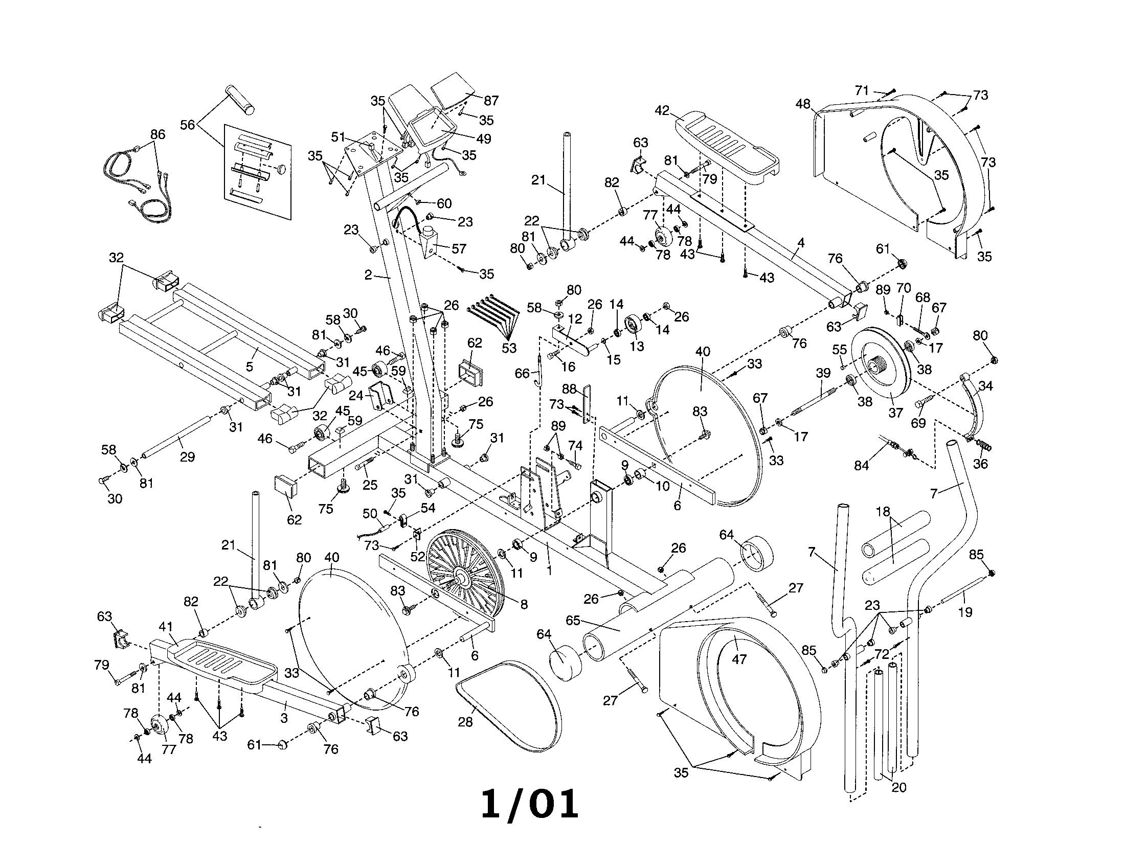 Proform PFEL04900 base frame diagram