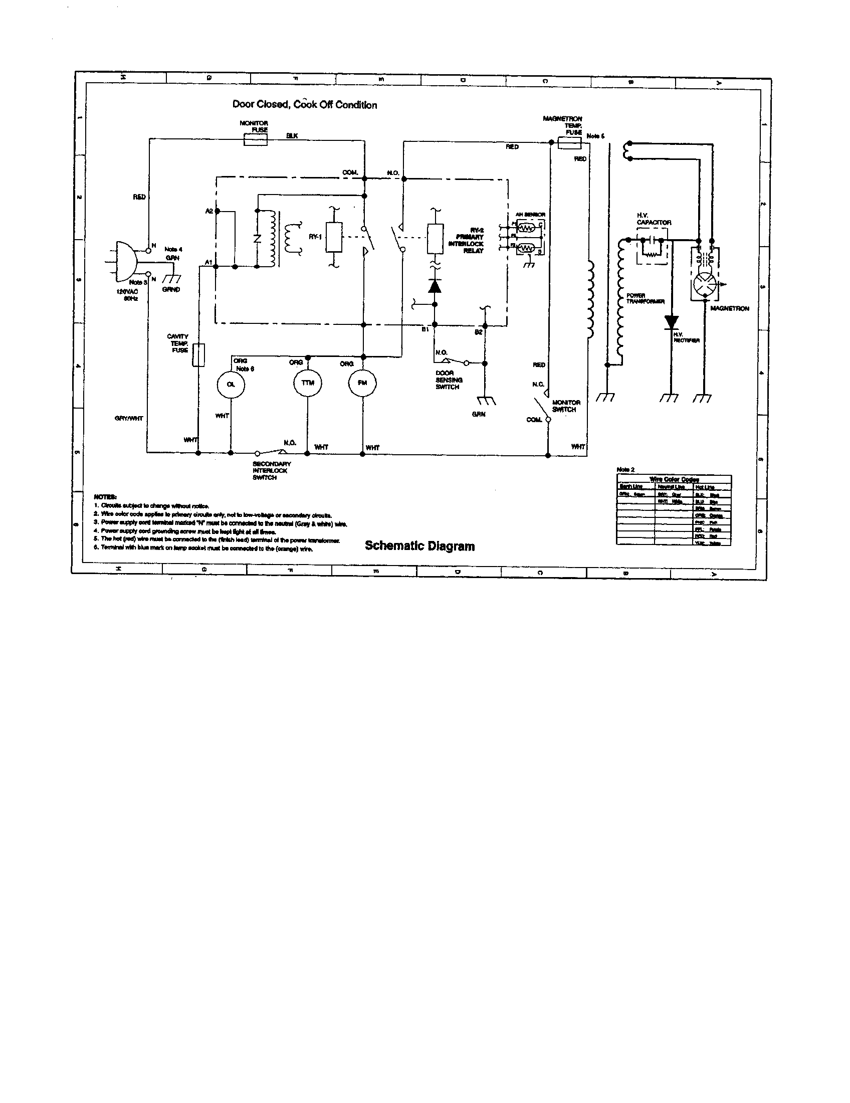 Sharp R-430BD schematic diagram