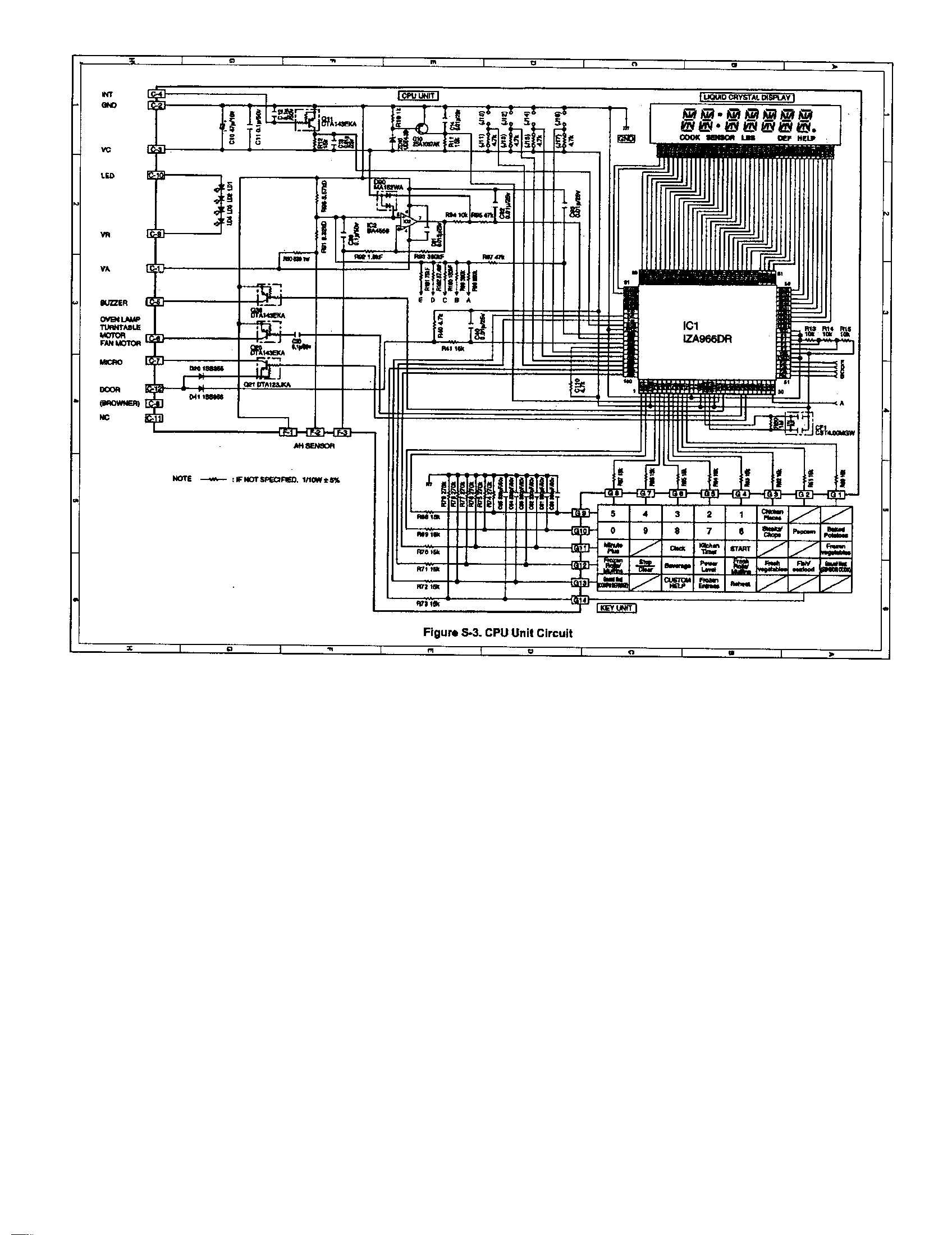 Sharp R-419CK cpu circuit diagram