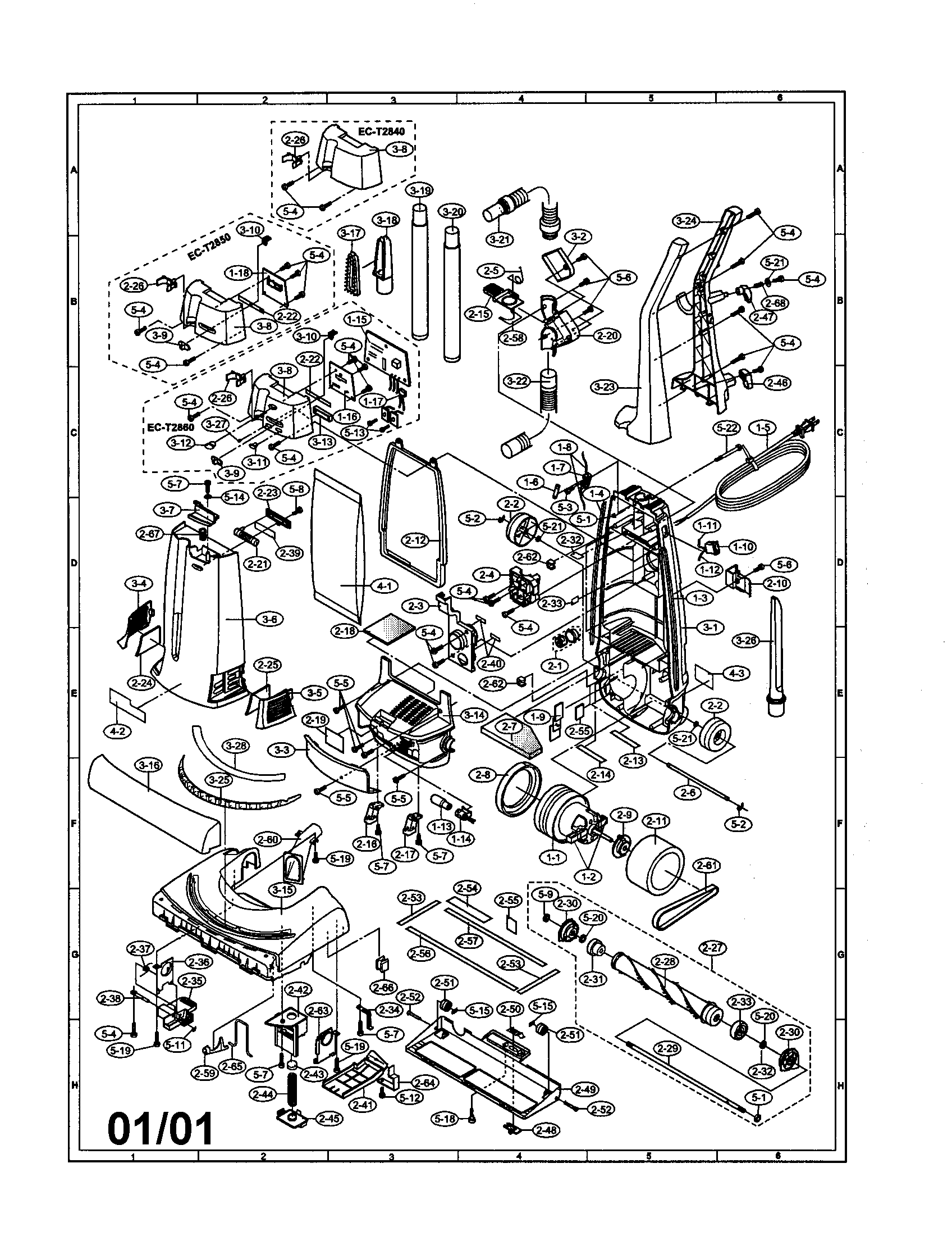 Sharp EC-T2850 vacuum diagram