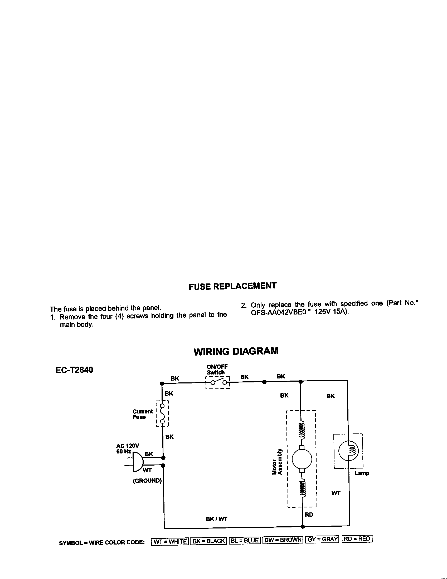 Sharp EC-T2850 wiring diagram (ec-t2840) diagram