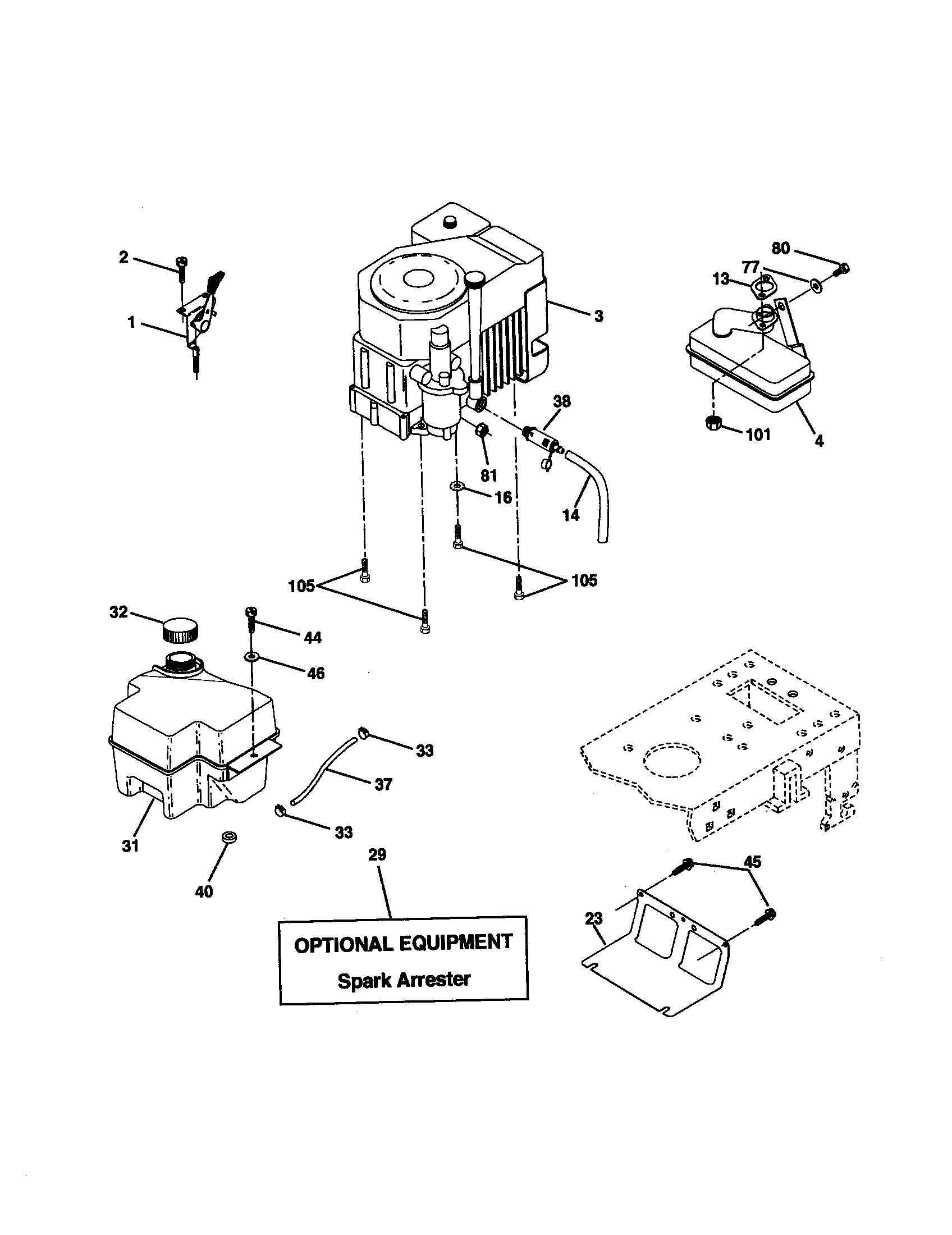 Poulan PRK17G42STA engine diagram